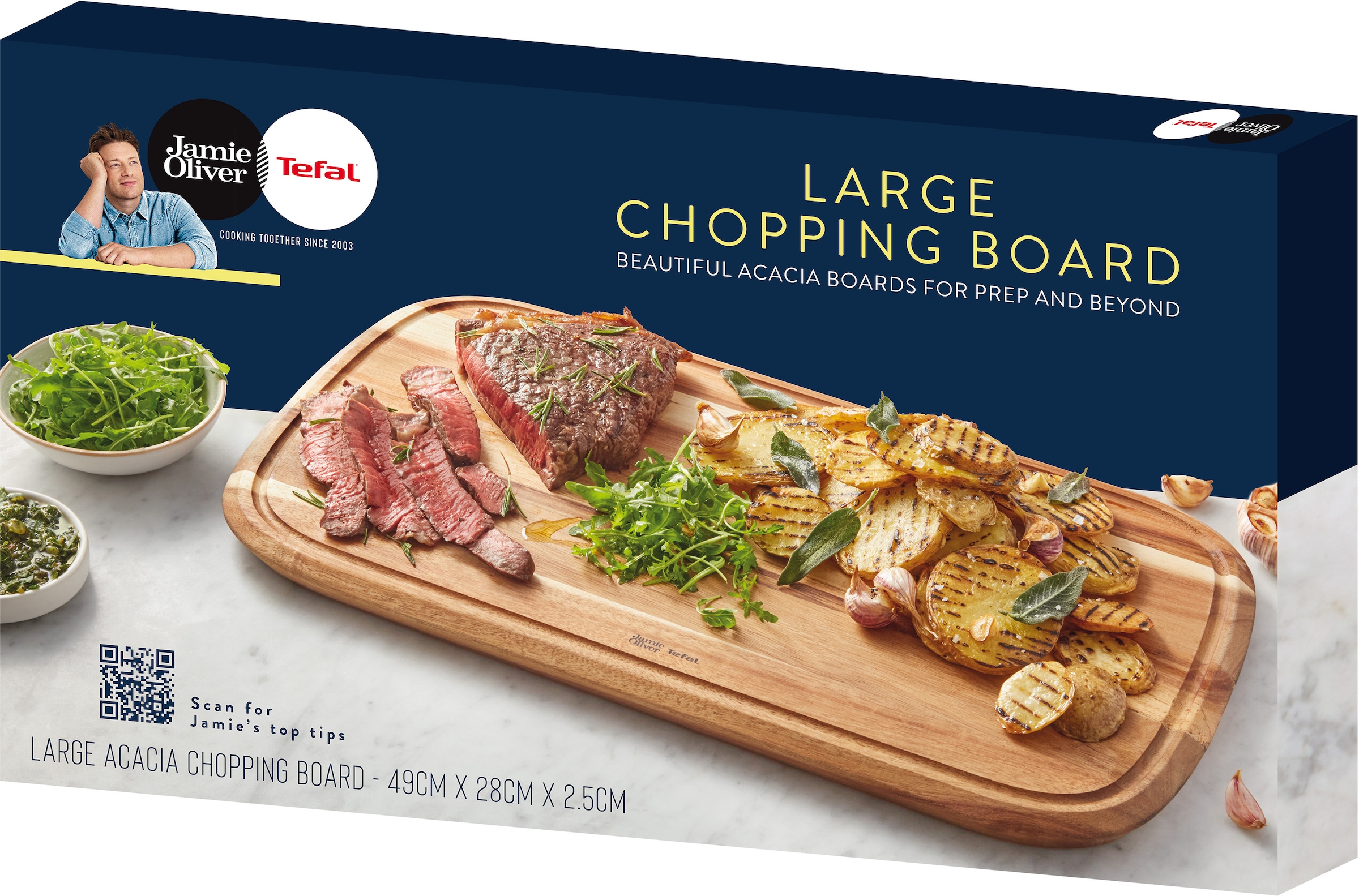 Tefal Schneidebrett »Jamie Oliver«, (1 St.), praktische Saftrille, zum Schneiden und Servieren