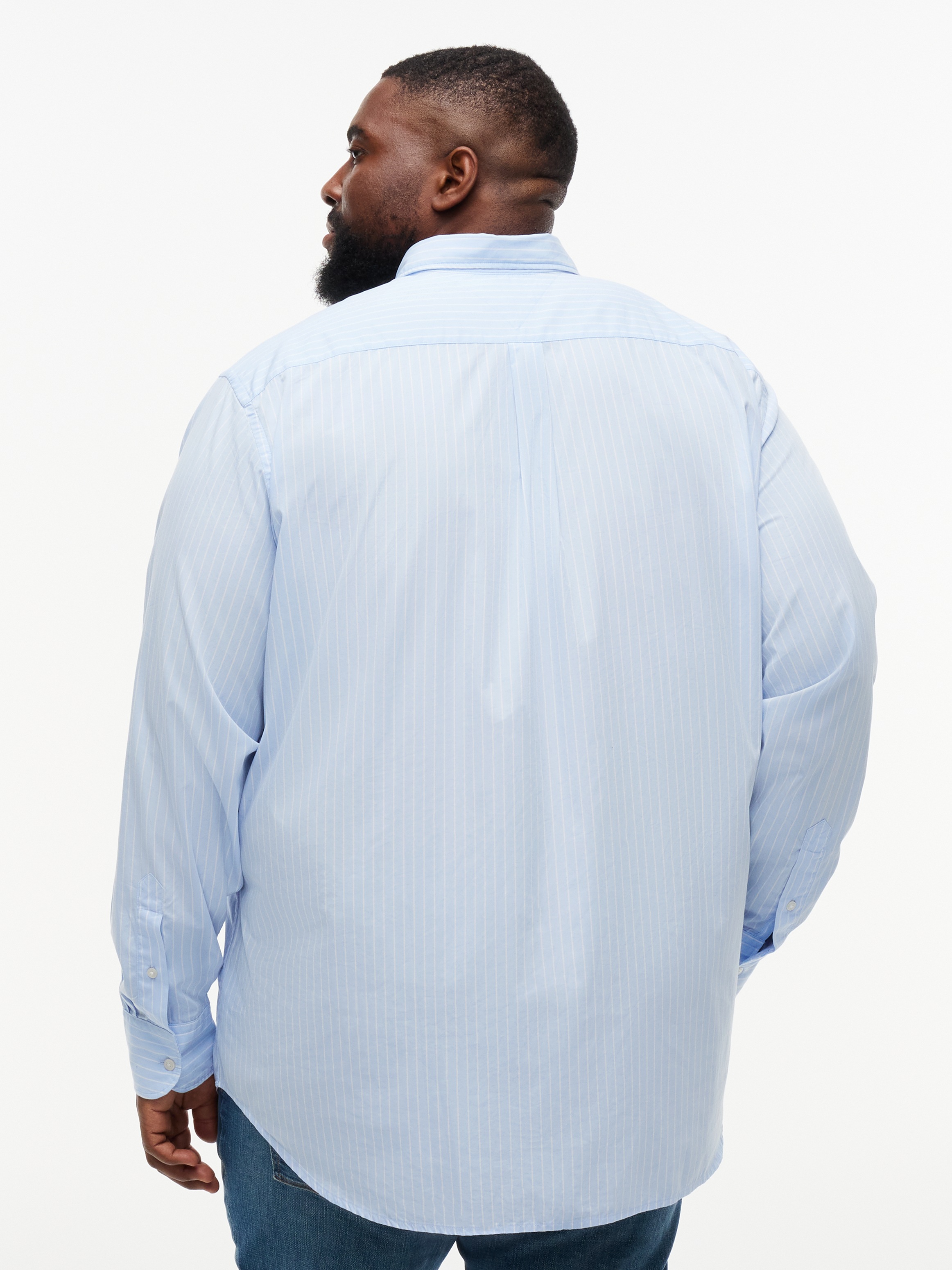 Tommy Hilfiger Big & Tall Langarmhemd »BT-CORE HAIRLINE POPLIN RF« mit Button-Down-Kragen, Regular Fit