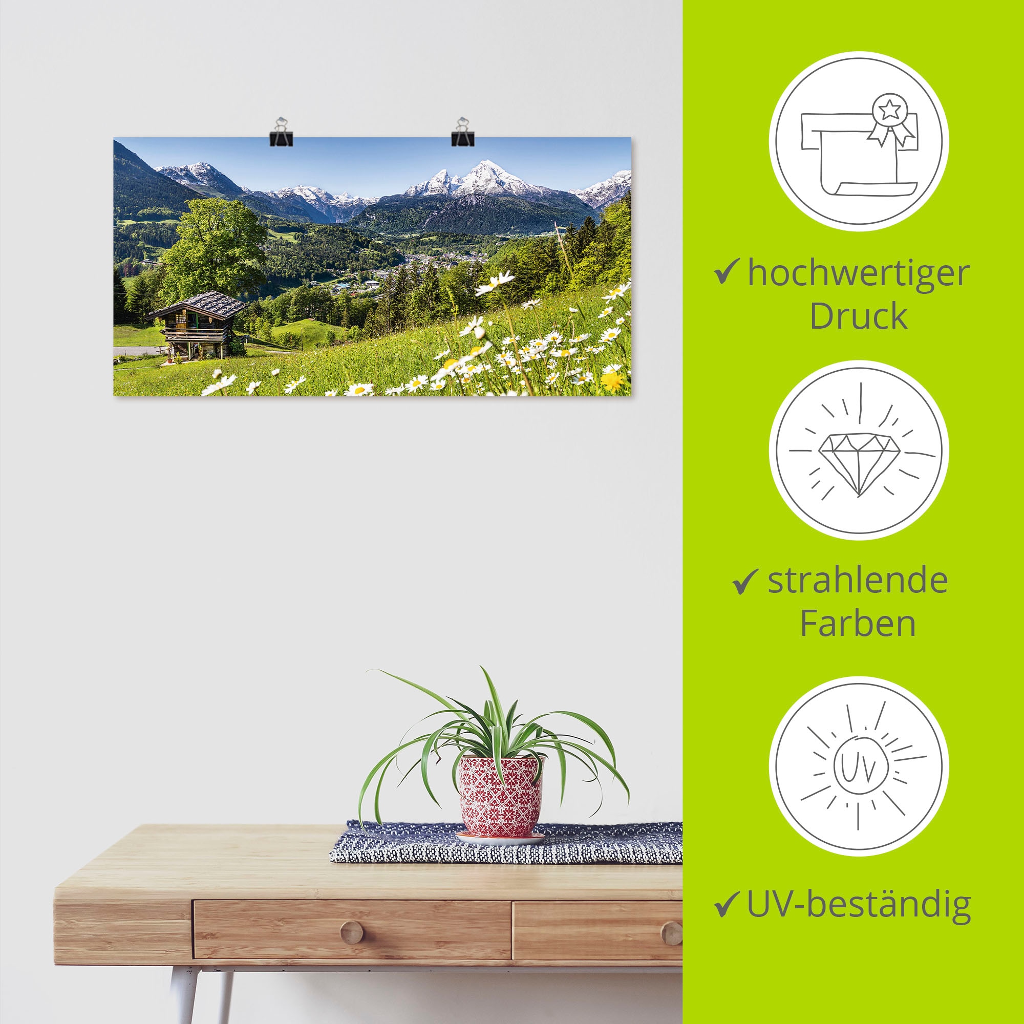 Artland Wandbild »Landschaft in den Bayerischen Alpen« Berge 1 Stk. tlg. als Leinwandbild, Poster in verschied. Größen