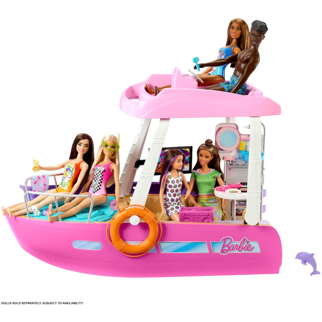 Barbie Puppen Fahrzeug »Barbie Traumboot mit Pool und Rutsche inkl. Barbie Zubehör«