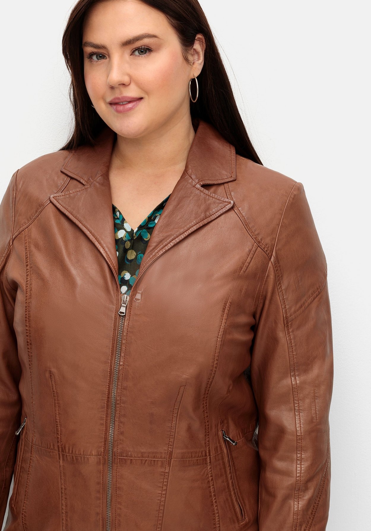 Sheego Lederjacke »Lederjacke aus Lammnappa, mit Reverskragen«