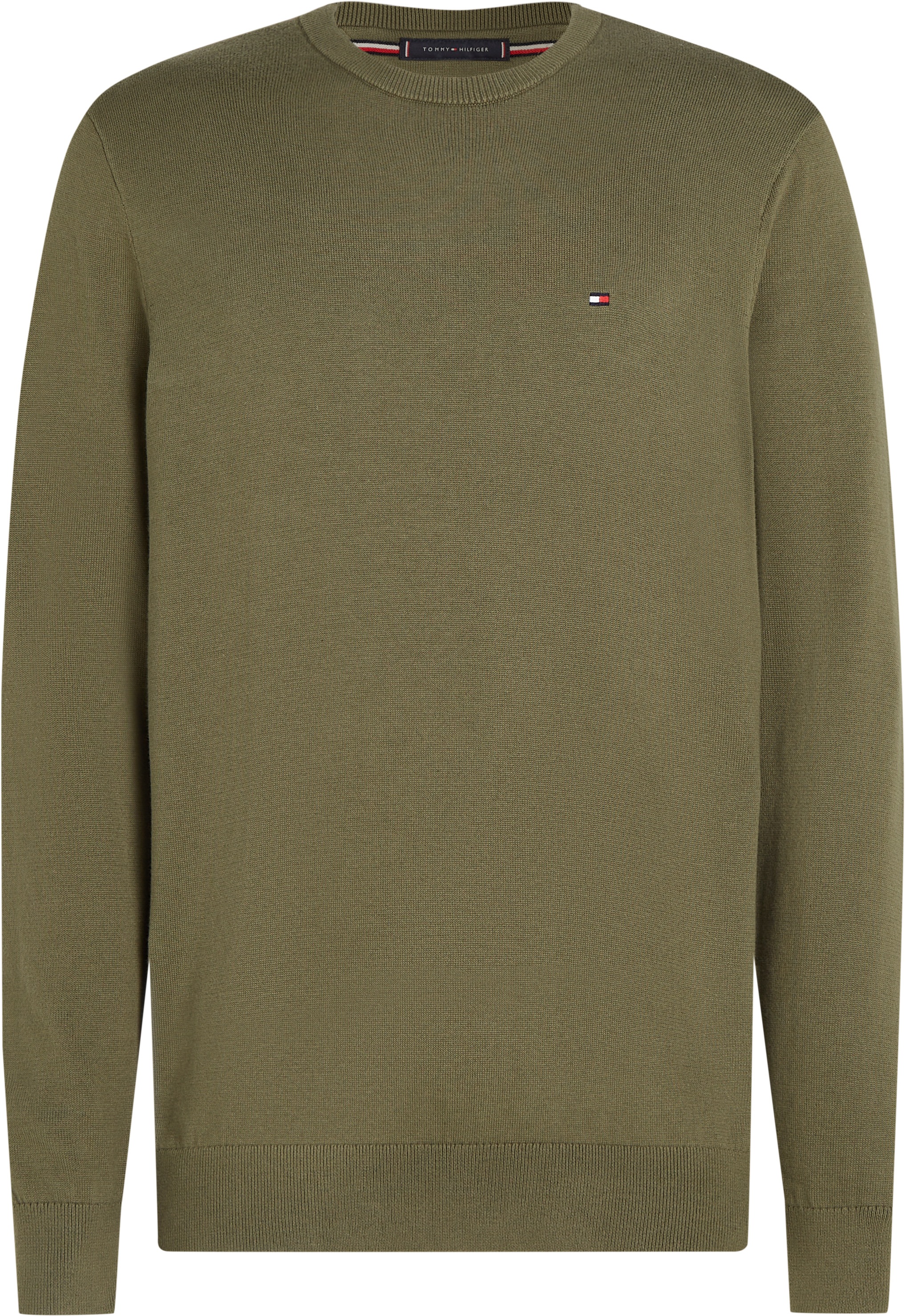 Tommy Hilfiger Rundhalspullover »ESSENTIAL COTTON CREW NECK«, 100% Baumwolle Crewneck Regular Fit Premium Mode