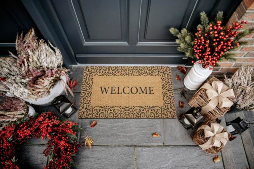 HANSE Home Fußmatte »Kokos Braided Welcome, Türmatte«, rechteckig, 15 mm Höhe, Kokos, Schmutzfangmatte, Outdoor, Rutschfest, Innen, Kokosmatte, Flur