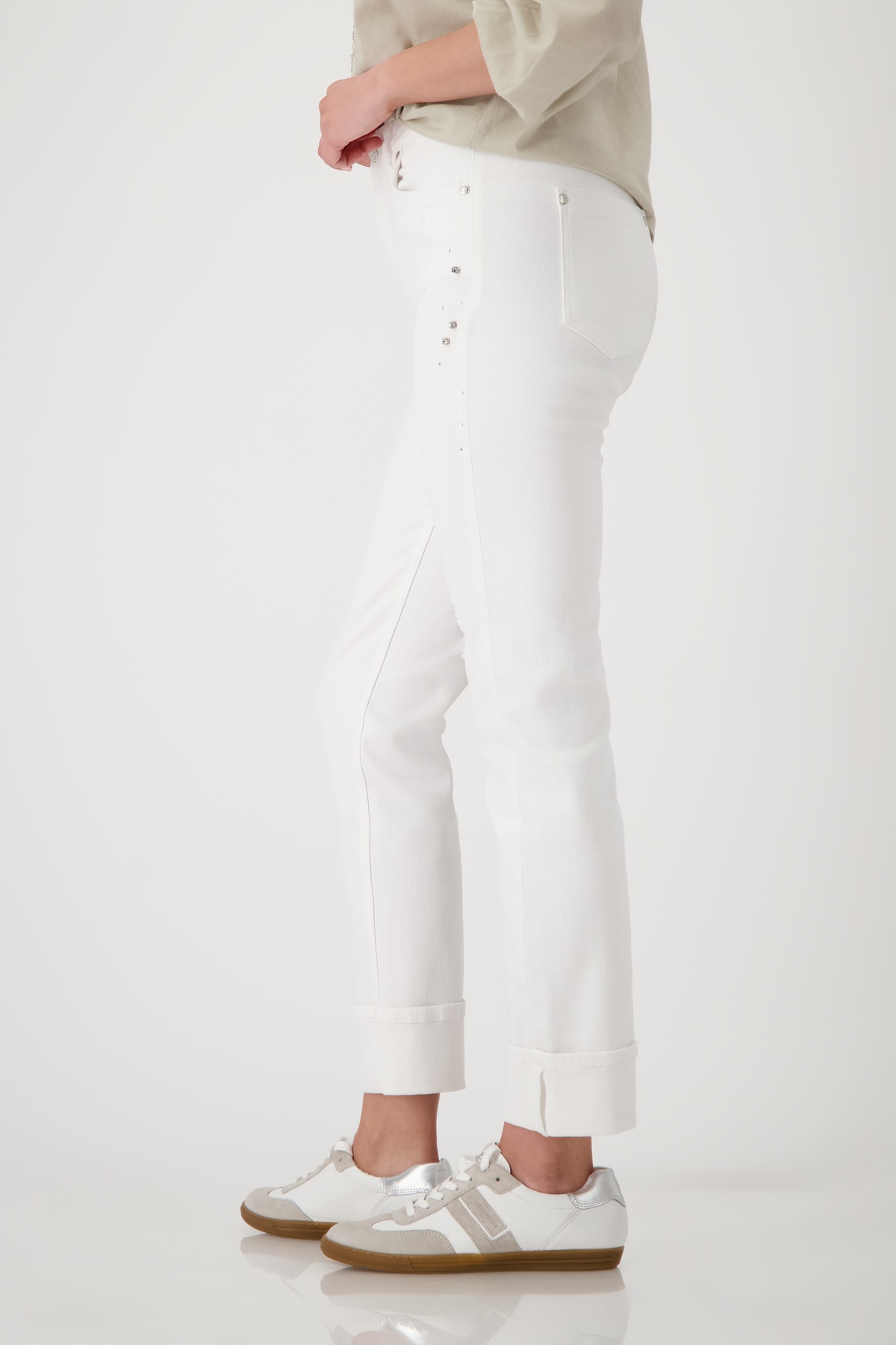 Monari Straight-Jeans »Hose Jeans 68cm«, Mit Gürtelschlaufen