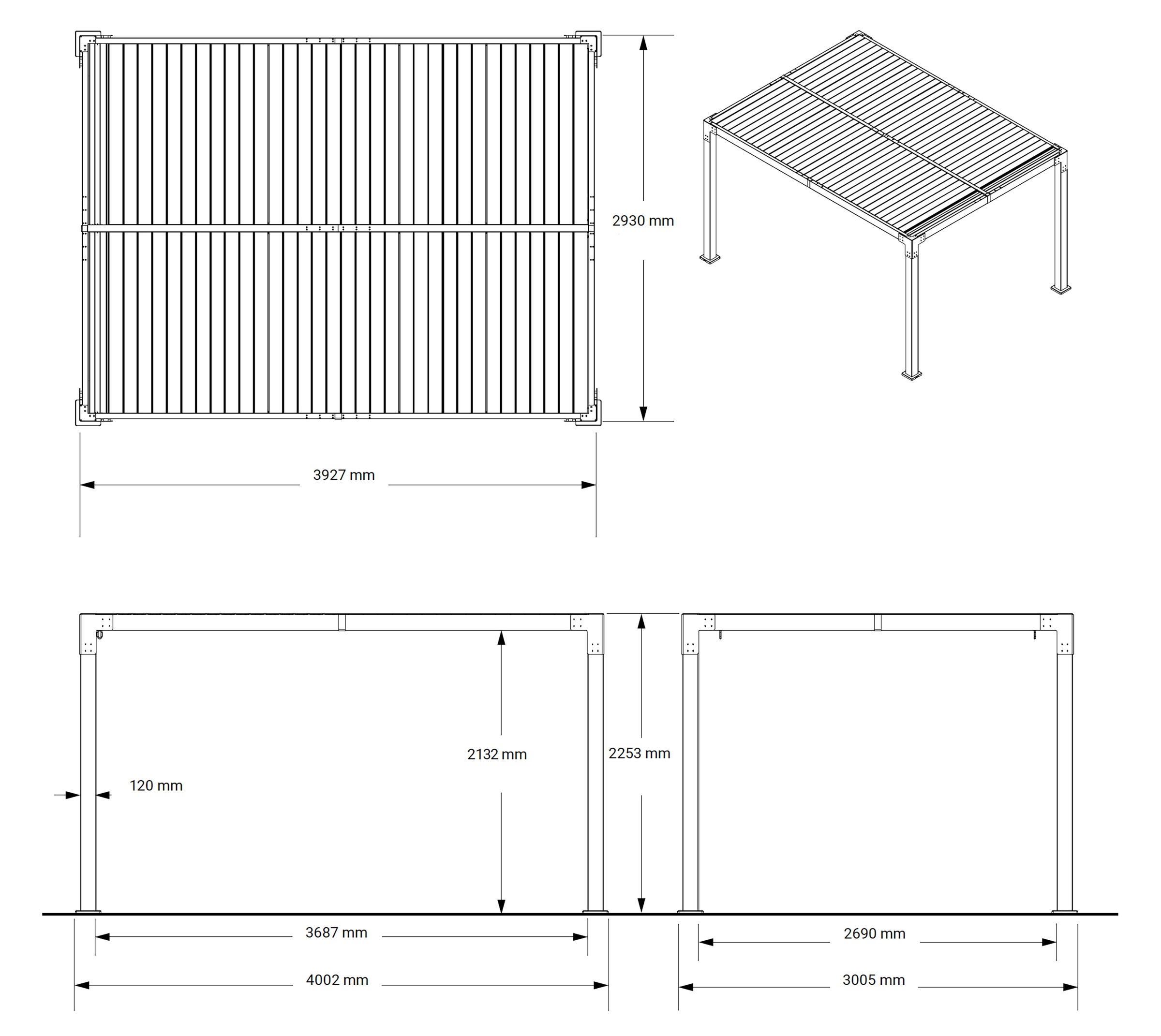 Sojag Pergola »Hana 1013 Beige« Massive Aluminiumkonstruktion