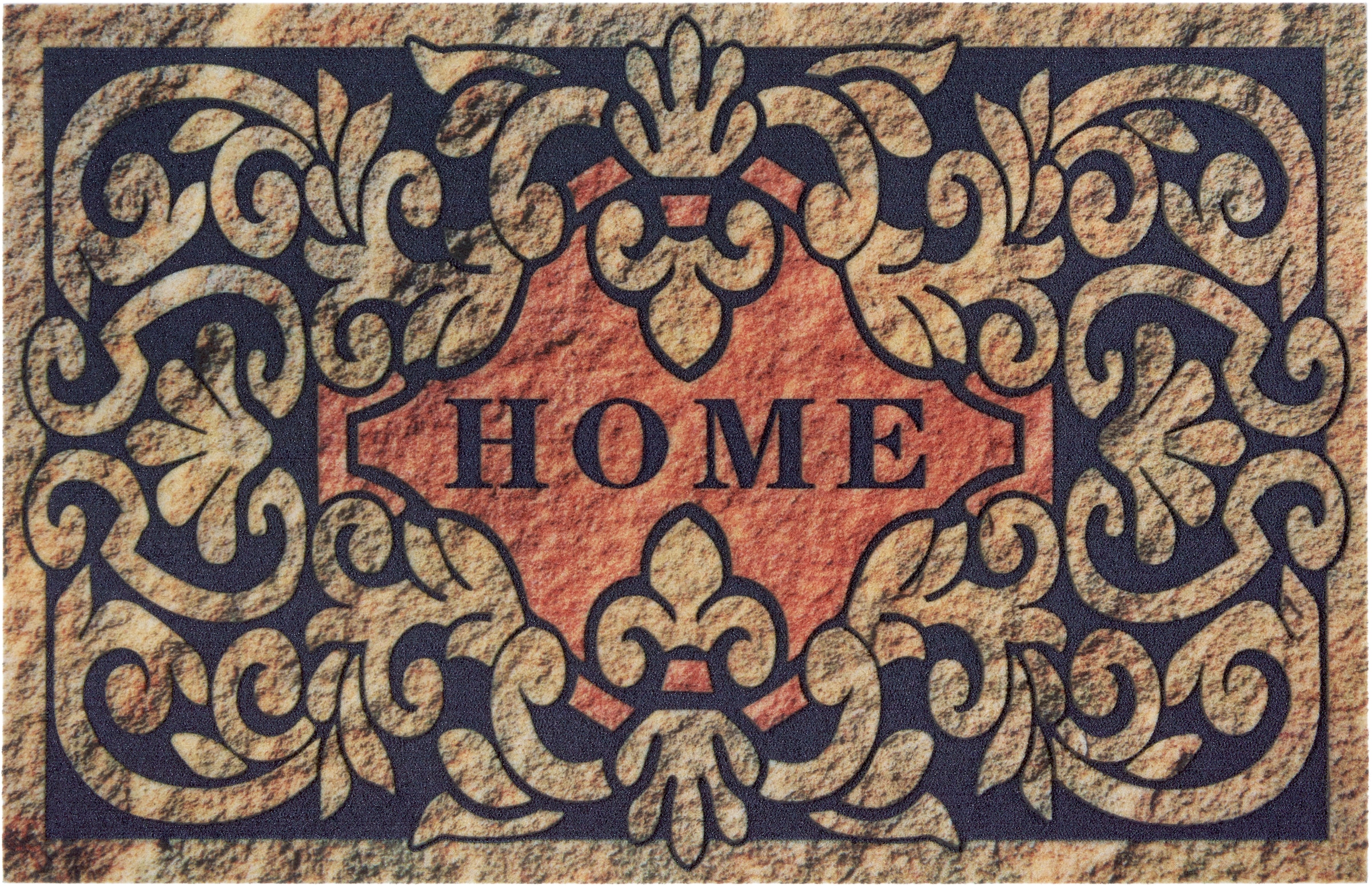 Home affaire Fußmatte »Home kaufen online Schrift-Design, rechteckig, Spruch, Pflegeleicht, Robust, Rutschfest Design ornament«, mit