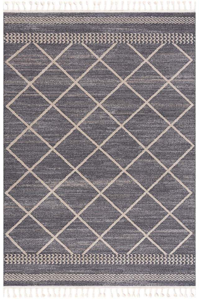Carpet City Teppich »Art 2645«, rechteckig, 7 mm Höhe, Läufer, Kurzflor, mit Kettfäden, Rauten-Optik