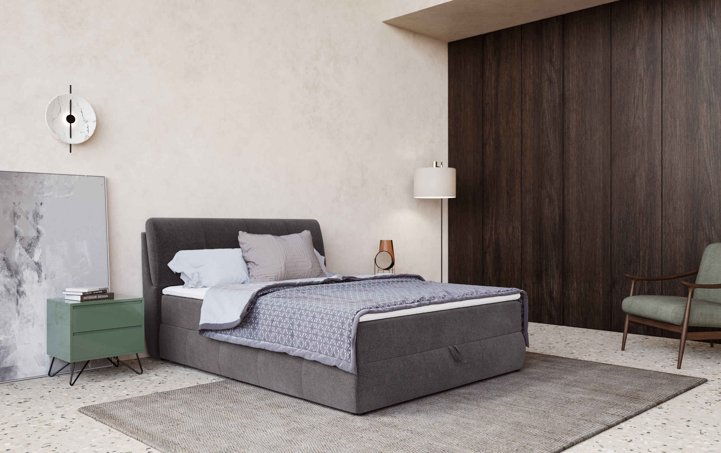 COTTA Boxbett »Cooper« inkl. Topper, Bettkasten und verstellbarem Kopfteil