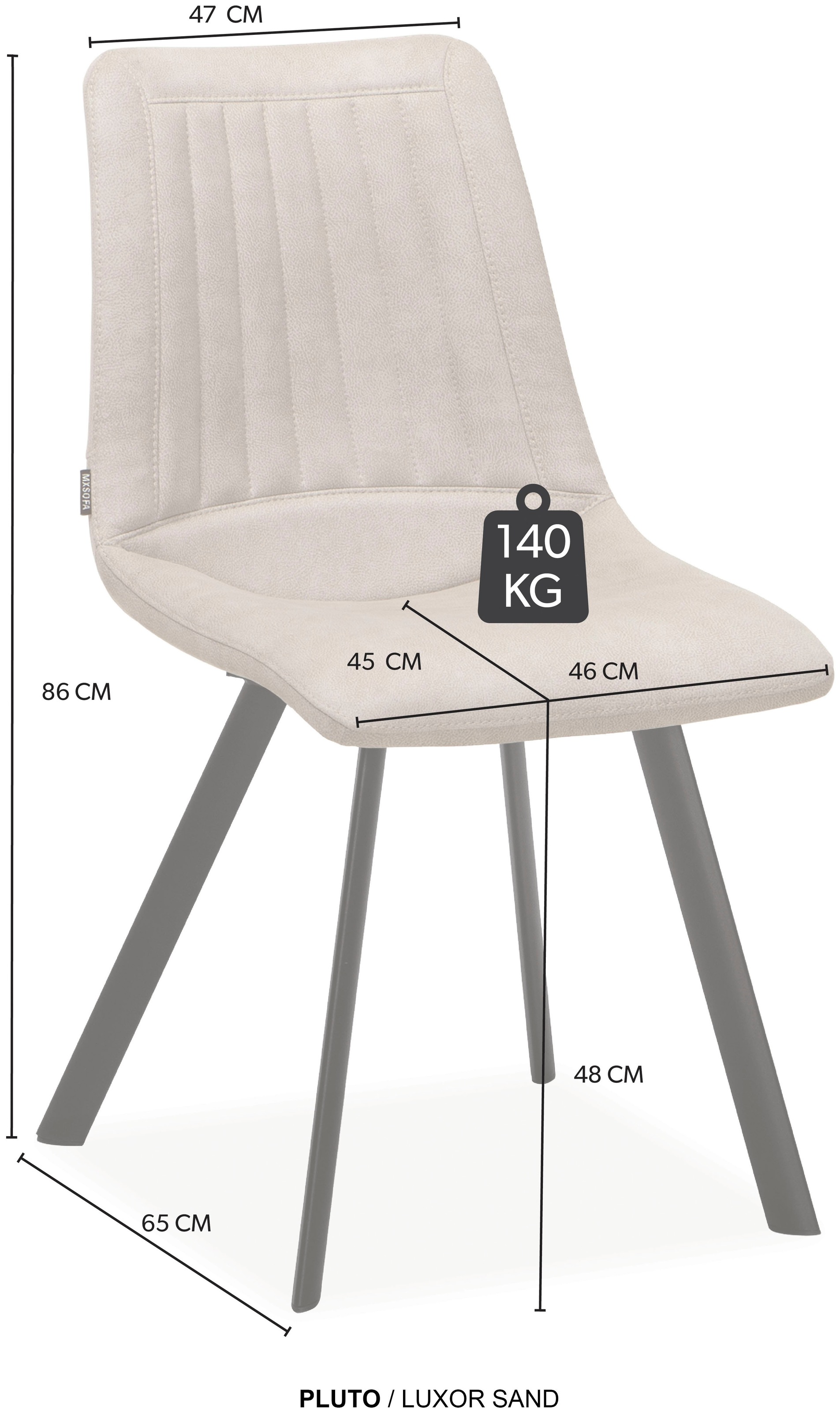 OMG Design Esszimmerstuhl »Pluto« (Set) 1 Stk.pflegeleichte Microfaser, Lederoptik
