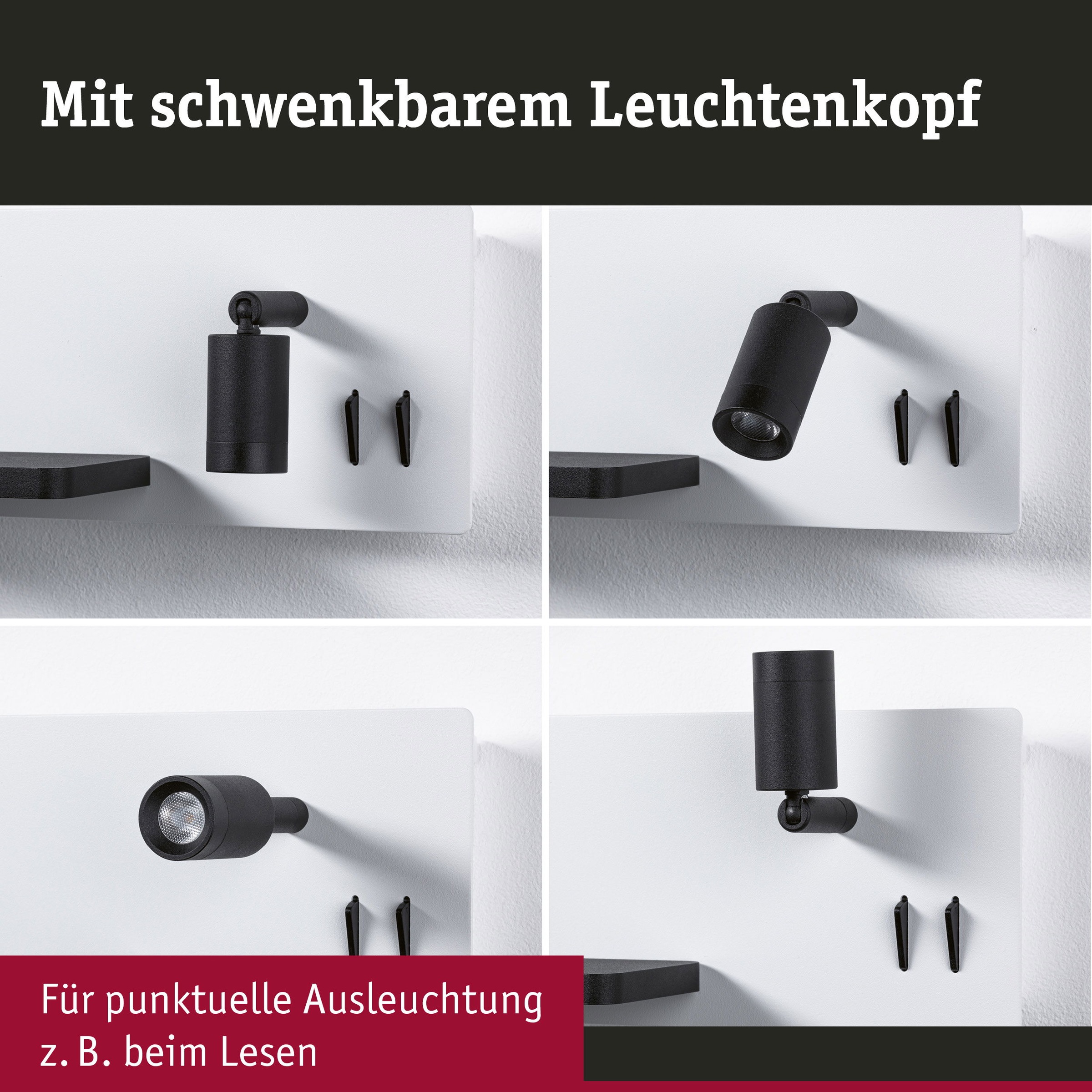 Paulmann LED Wandleuchte »Serra 2700K 650lm / 200lm 230V 5,5 / 1x2,6W« 1 Stk. Warmweiß Bettleuchte, USB C, dimmbar