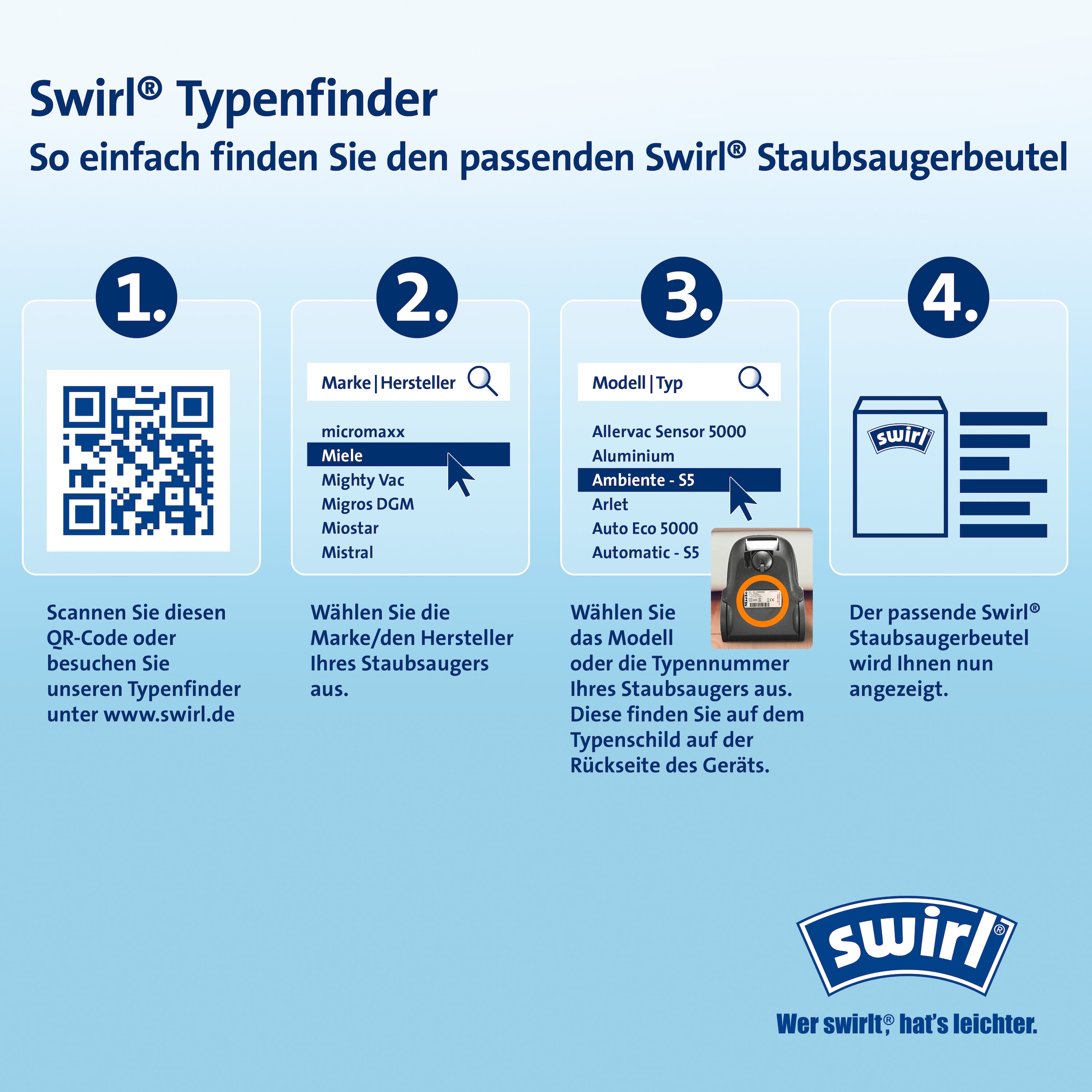 Swirl Staubsaugerbeutel »Swirl® S 73 EcoPor® XL Vorteilspack für Siemens und Bosch«, (Packung, 11 St.)
