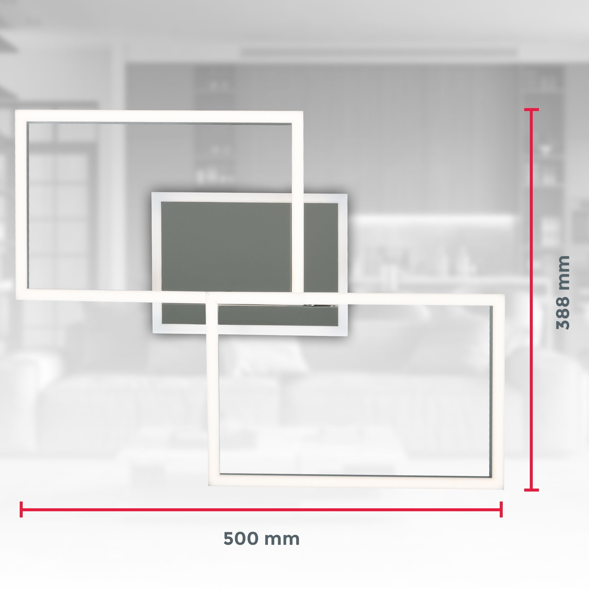 B.K.Licht LED Deckenleuchte »BKL1440 LED Deckenlampe, einstellbare Farbtemperatur, LED Lampe« LED-Modul 1 Stk. Neutralweiß 2700K - 6500K, 4.200Lm, 40W, 50x38,8x8 cm, Chrom-Alu