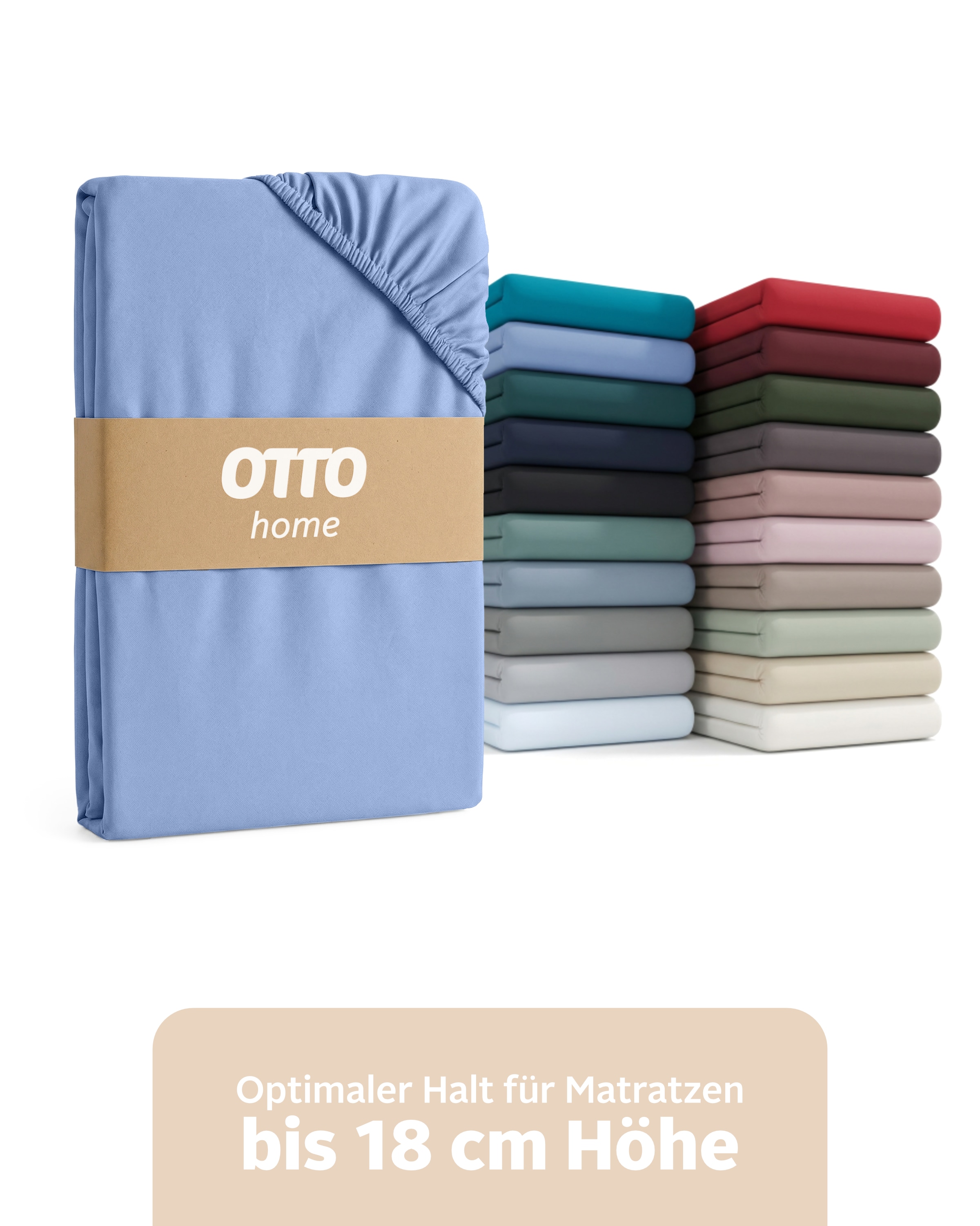 OTTO home Spannbettlaken "PHYSALIS in BASIC und PREMIUM Qualität, 100% Baumwolle" für Matratzen bis 18 cm Höhe, Bettlaken, Spannbetttuch, pflegeleicht