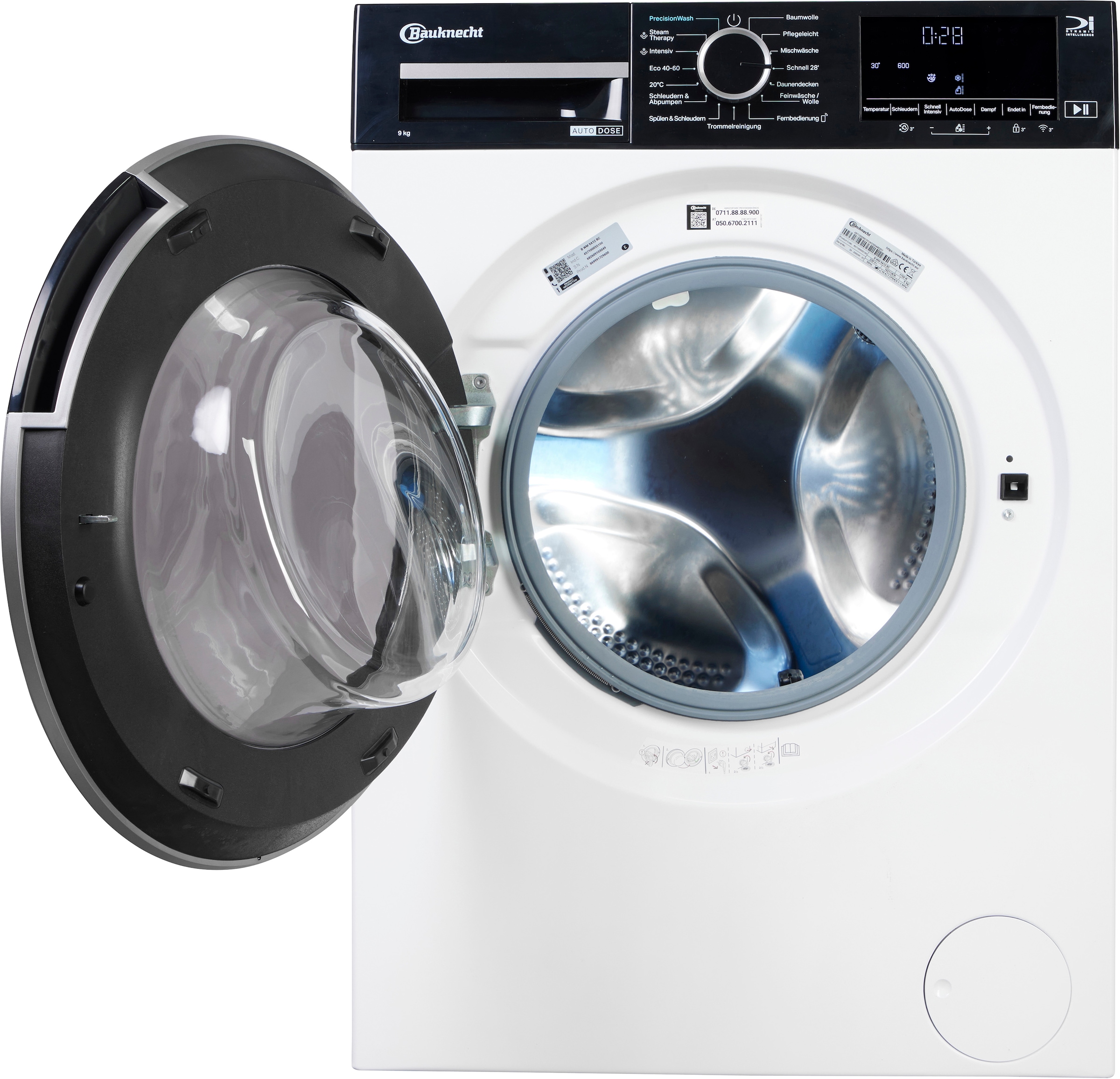 BAUKNECHT Waschmaschine »B WM 9A12 BC« 9 kg 1400 U/min Adaptive Wash – Intelligente Anpassung für perfekte Waschergebnisse