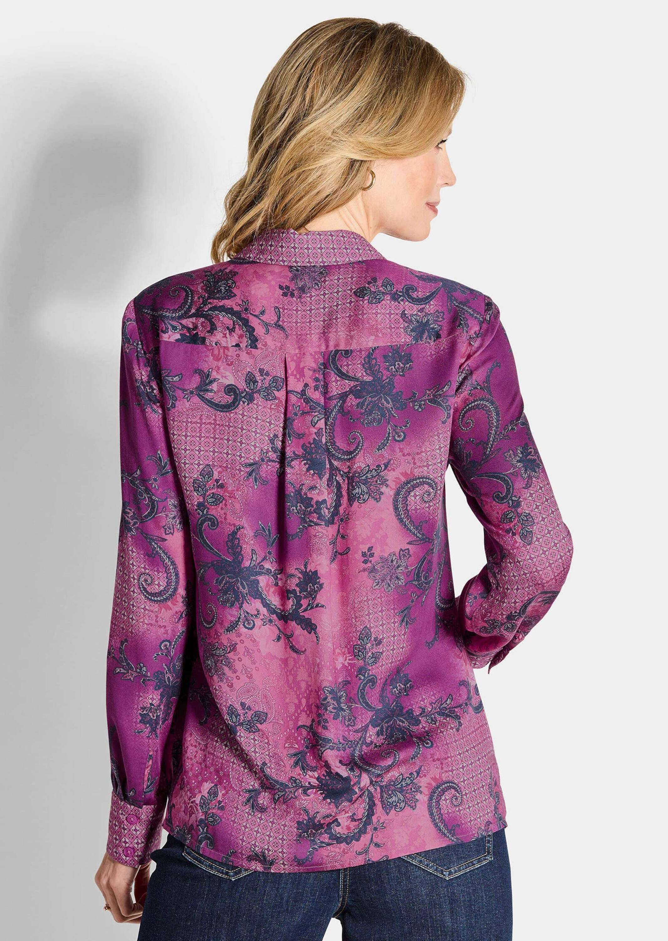 GOLDNER Hemdbluse »Hemdbluse aus Viskose-Satin«
