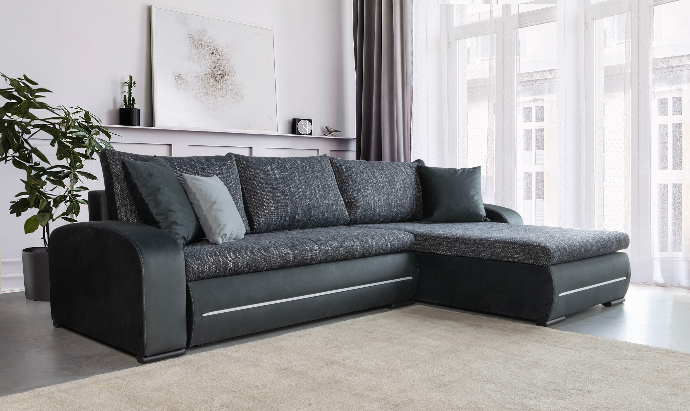 COLLECTION AB Ecksofa »Wind L-Form«, inkl. Schlaffunktion und Bettkasten, frei im Raum stellbar