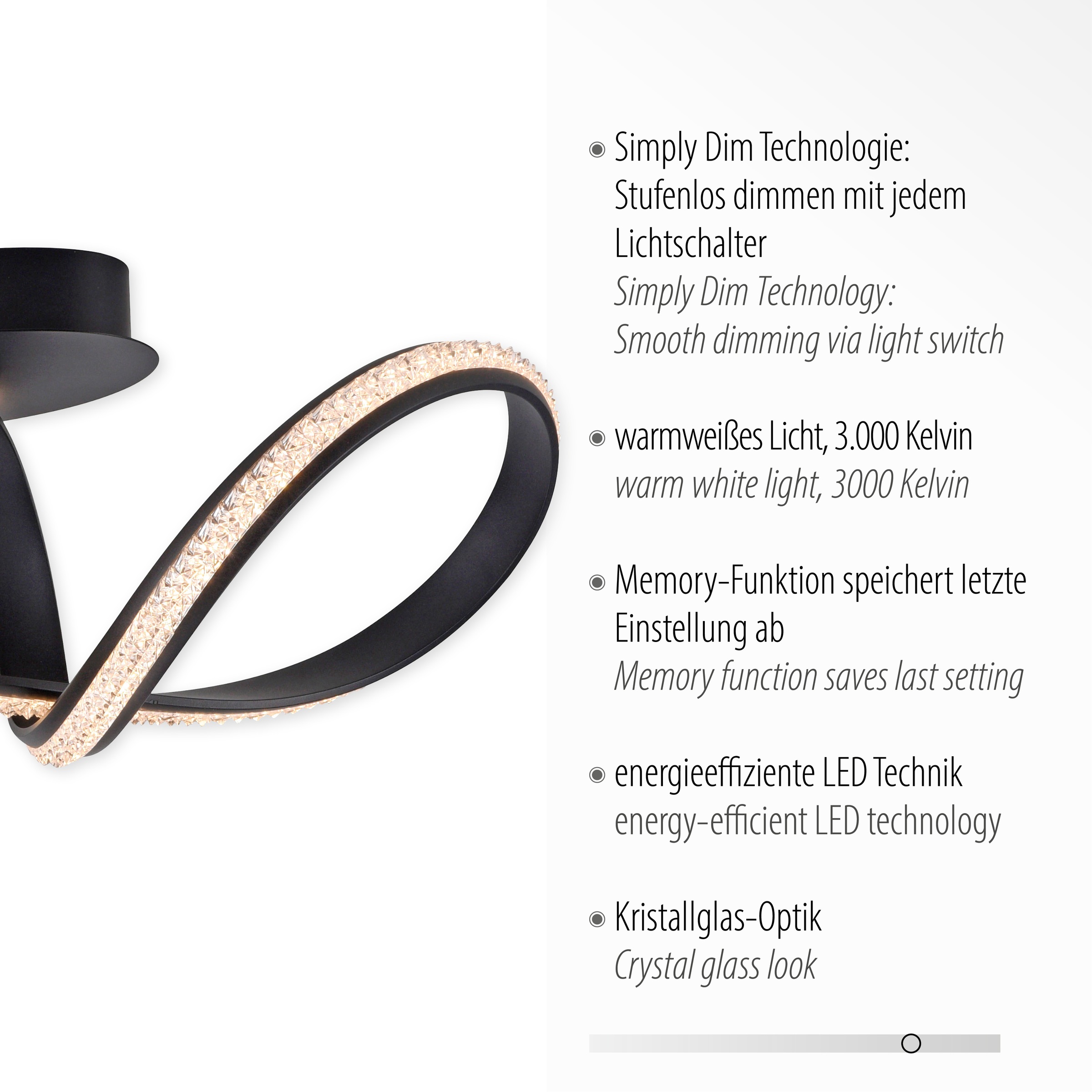 Paul Neuhaus Deckenleuchte »BRILLA« LED-Board 1 Stk. Warmweiß LED, dimmbar, Simply Dim, Memory, nach Trennung vom Netz