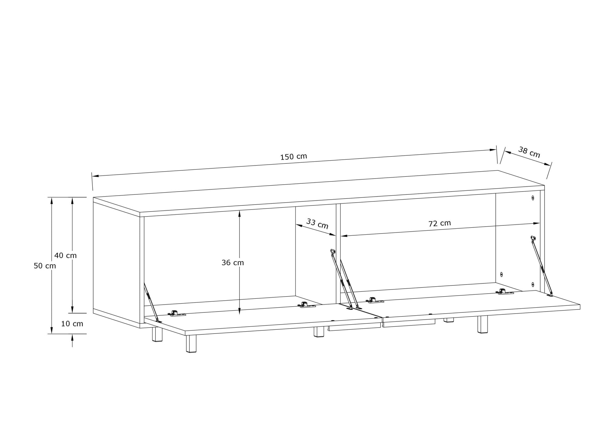 INOSIGN Lowboard »Dinant« TV-Kommode mit 2 Klappen, Kabeldurchführung, Breite 150 cm, Höhe 50 cm