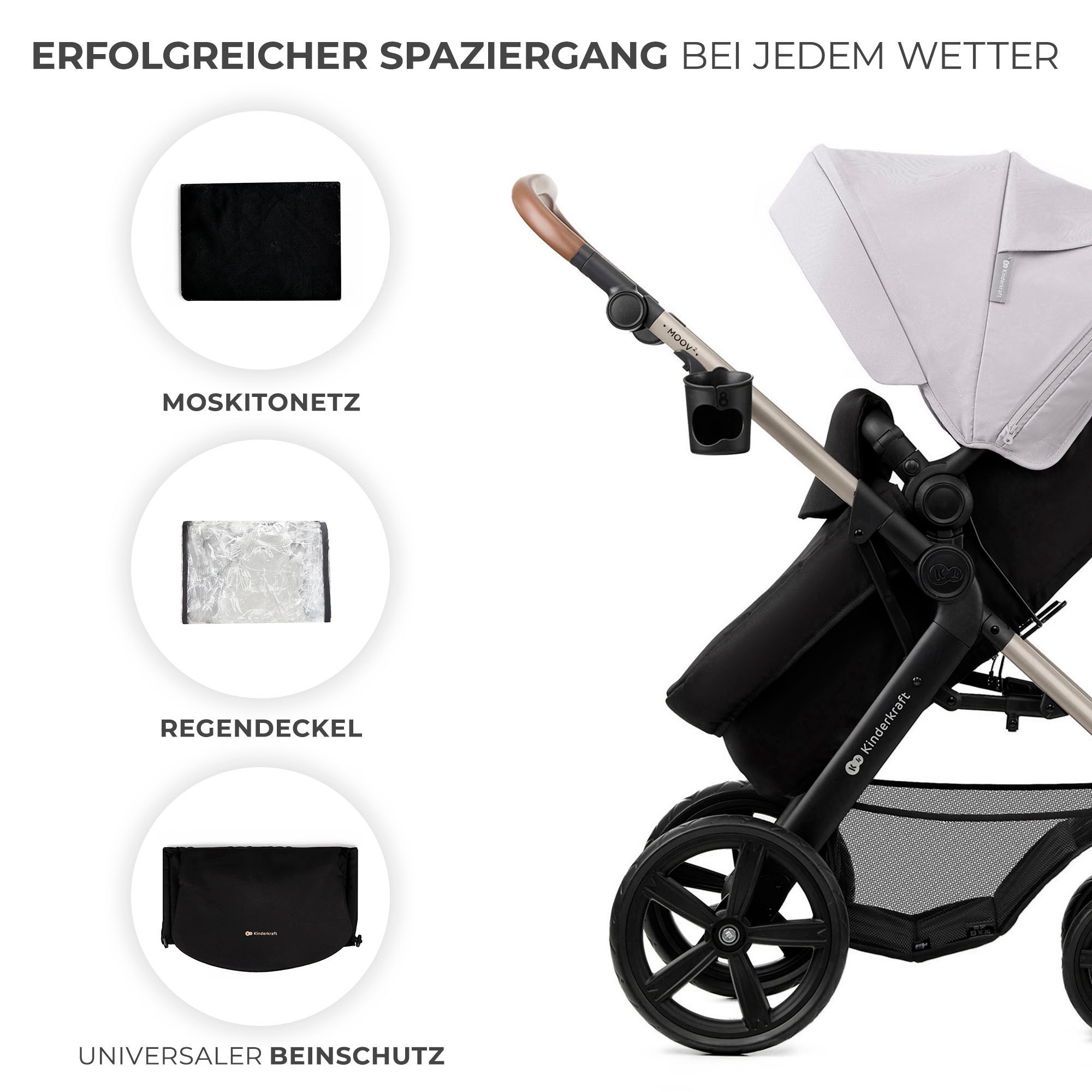 Kinderkraft Kombi-Kinderwagen »MOOV 2 3IN1« 27 kg mit EVA-Rädern