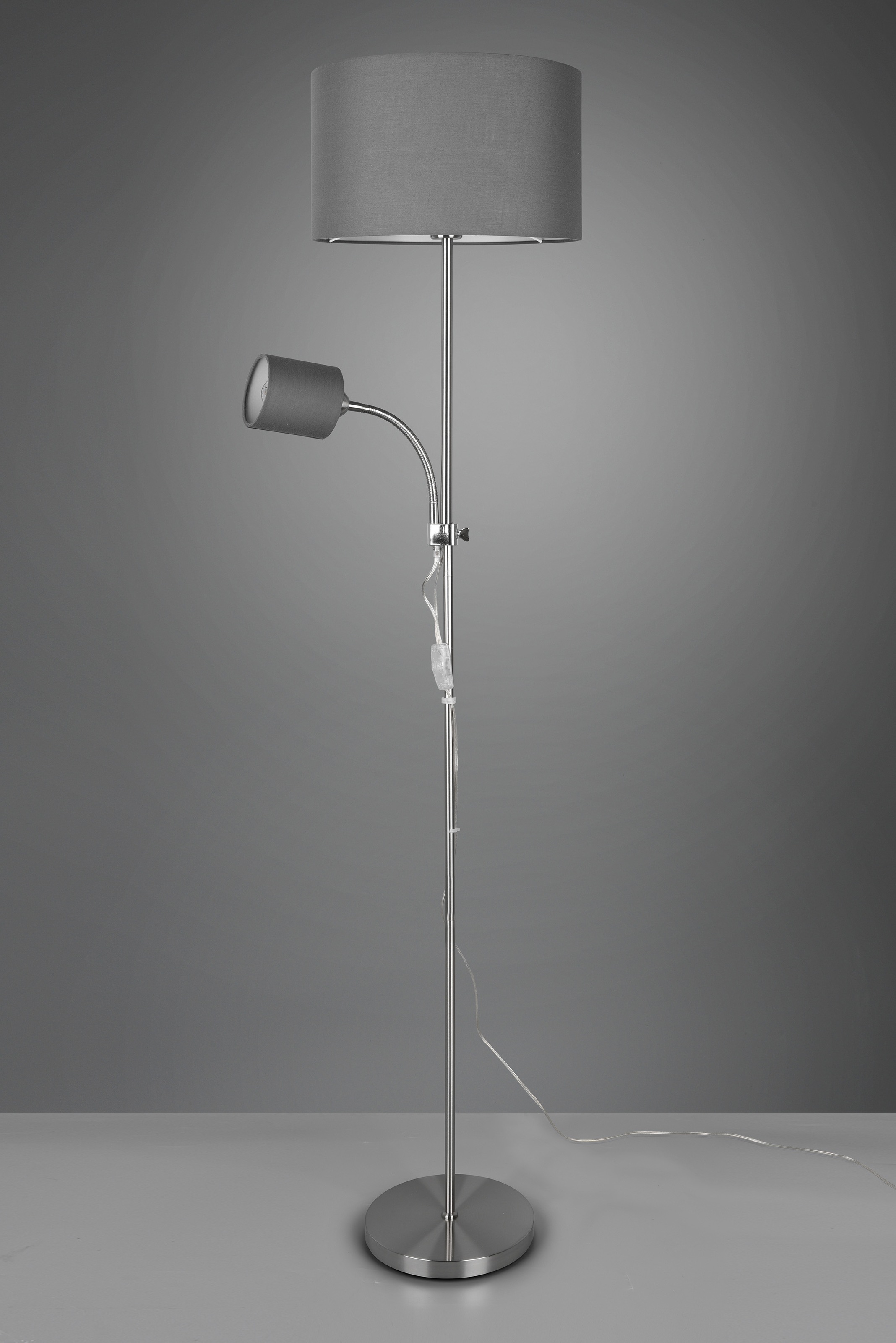 REALITY Leuchten Stehlampe »OWEN«, Leuchtmittel E27 | ohne Leuchtmittel, Getrennt schaltbar, Lesearm flexibel, Höhe 160 cm