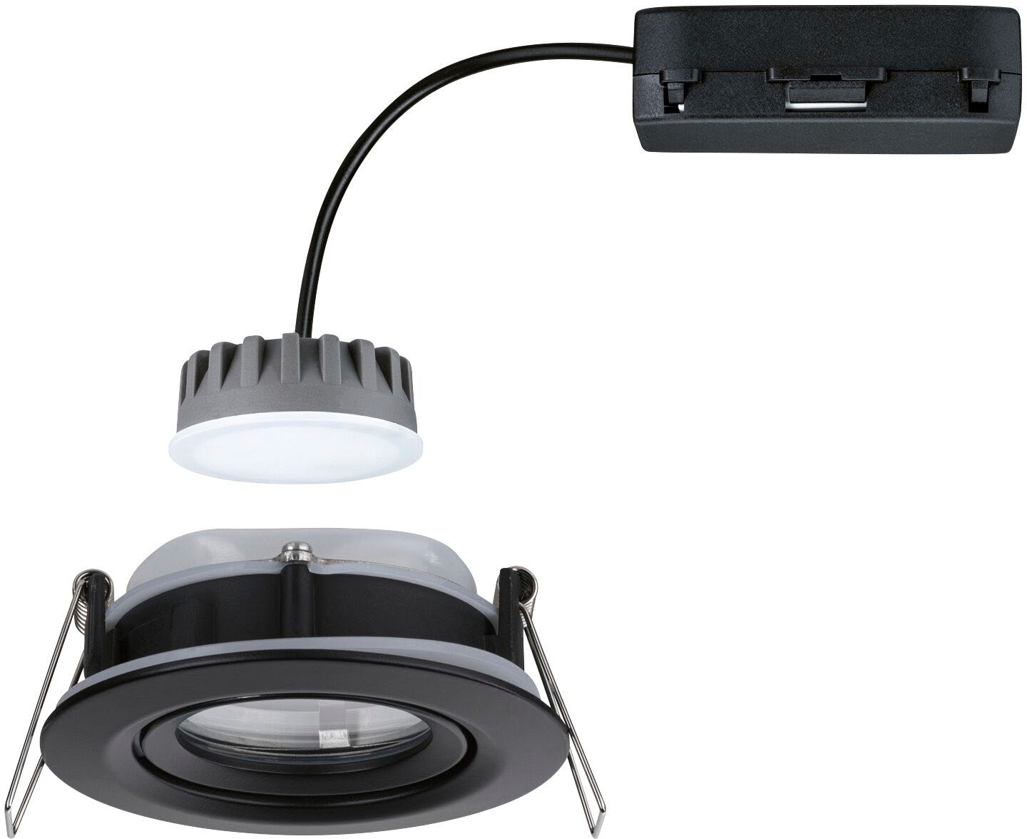 Paulmann LED Einbauleuchte »Nova Plus 1x6W 470lm 2700K Schwarz matt/Alu«, 1 flammig