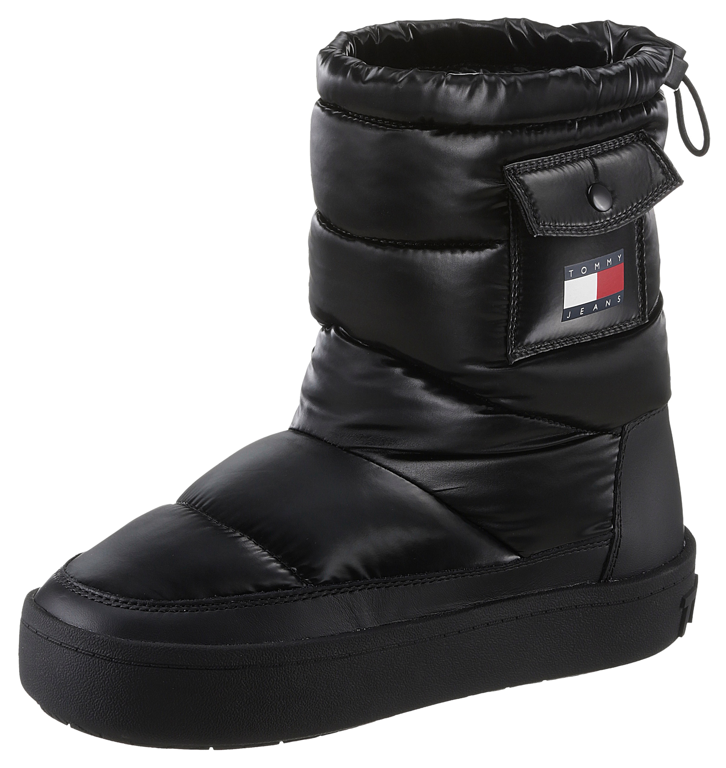 TOMMY JEANS Snowboots »TJW WINTER FEMININE BOOT«, Plateau, Schneestiefel, Winterboots zum Schlupfen