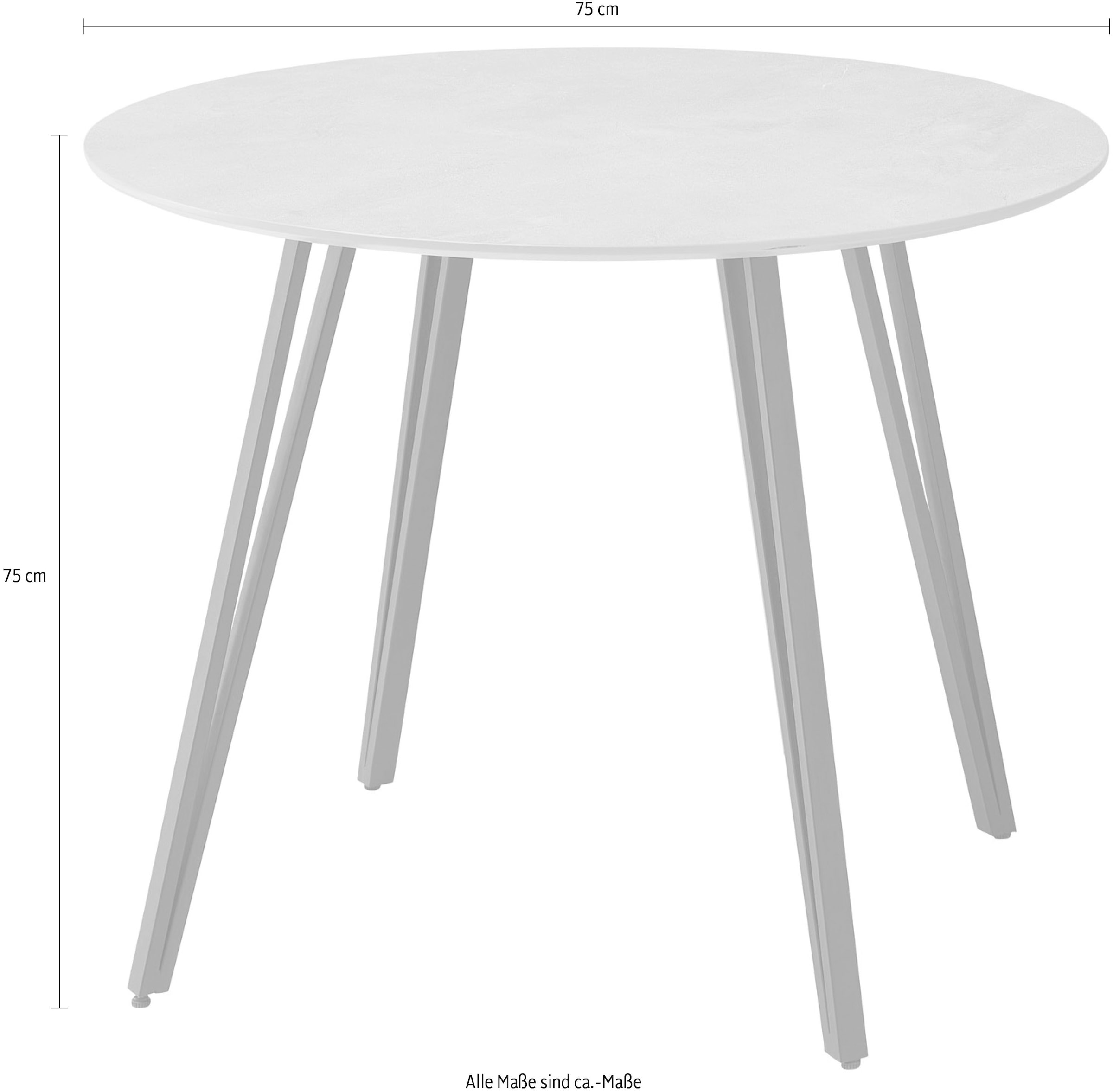 Stolkom Esstisch »Floris Esstisch Ø/H 100x75 cm« 1 Stk. tlg. Schweizer Kante, pulverbeschichtet