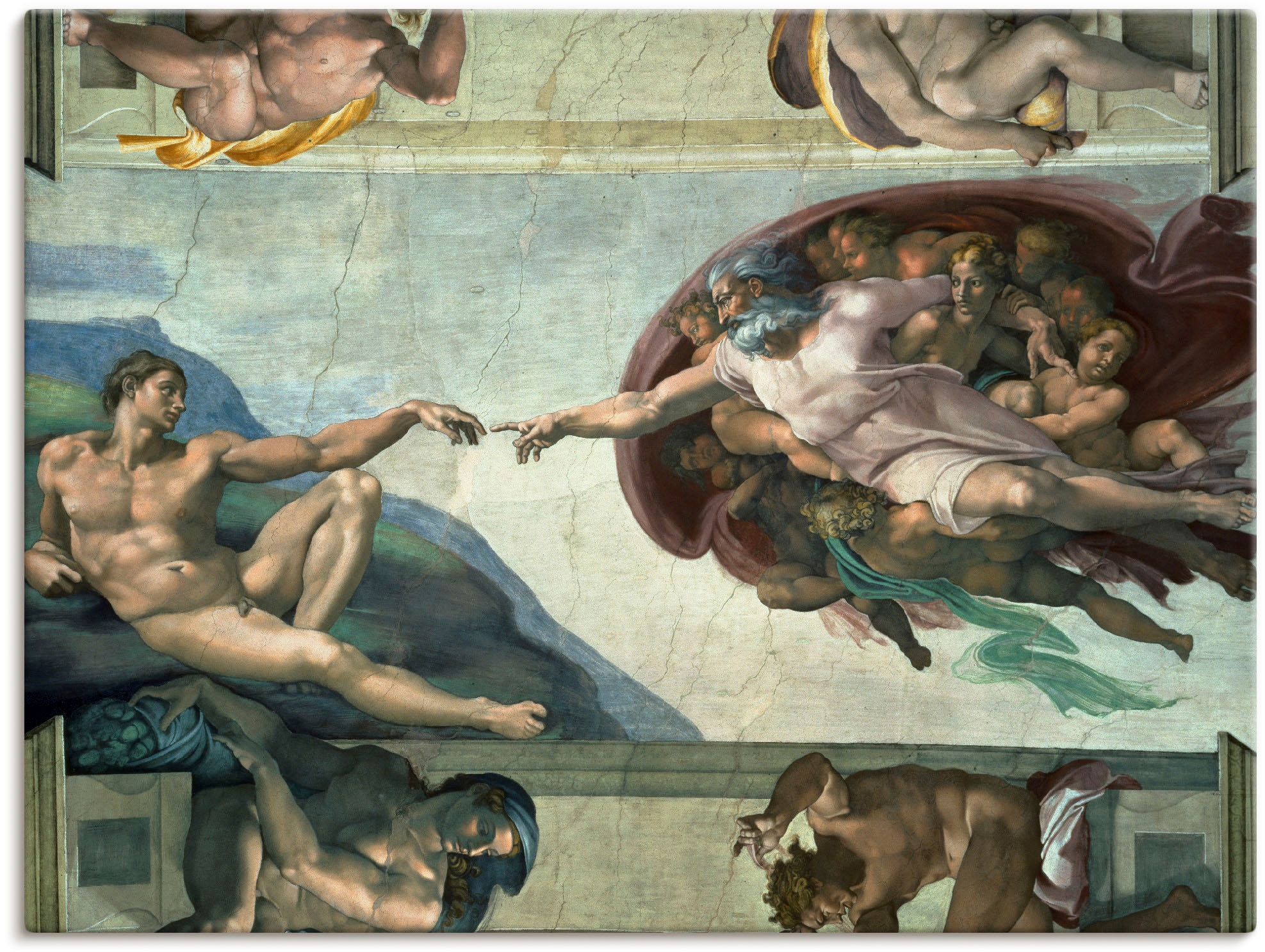 Artland Wandbild "Die Erschaffung des Adam" Religion 1 Stk. tlg. als Leinwandbild, Poster in verschied. Größen