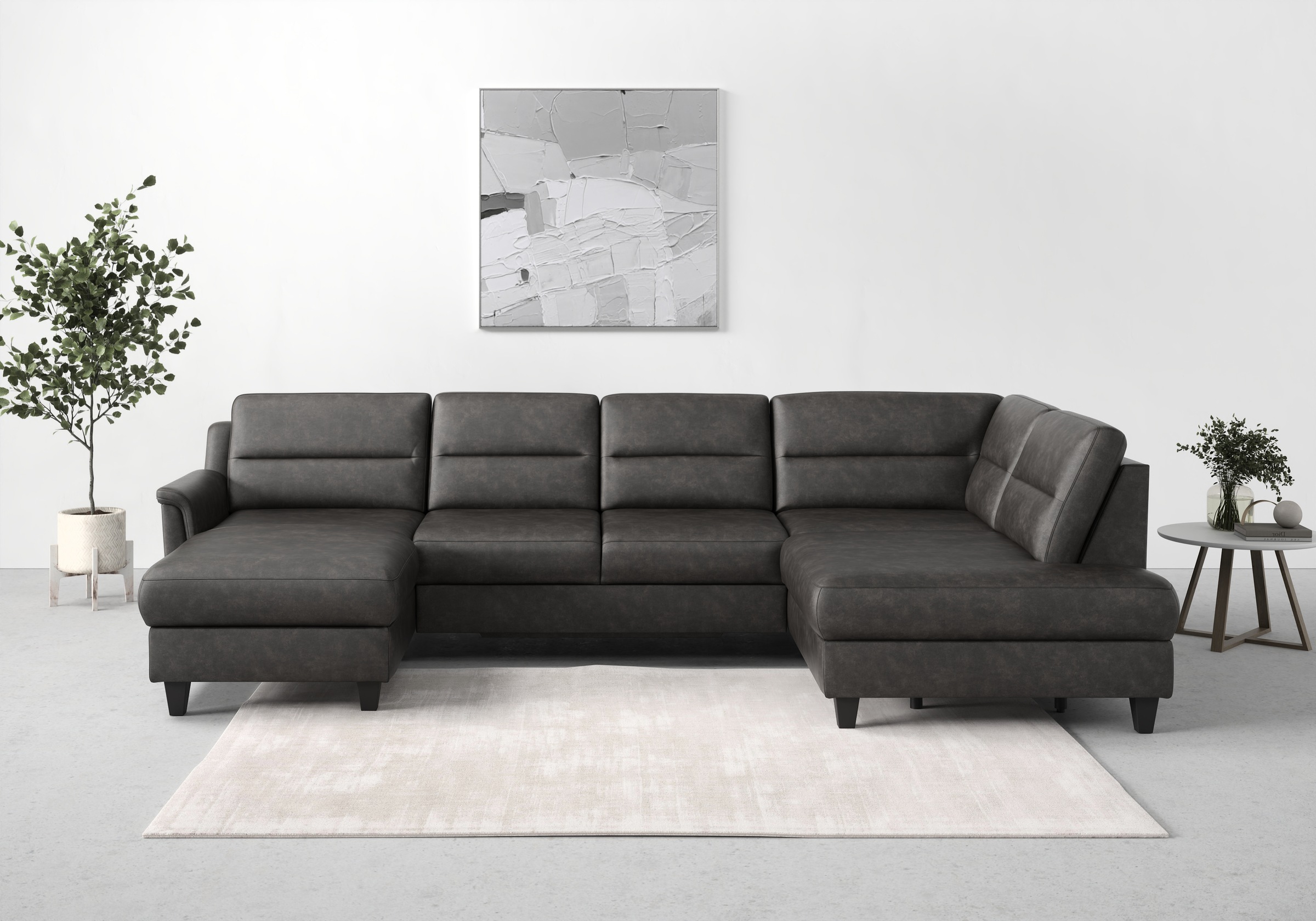sit&more Wohnlandschaft »Farö U-Form«, inklusive Federkern, wahlweise mit Bettfunktion und Bettkasten