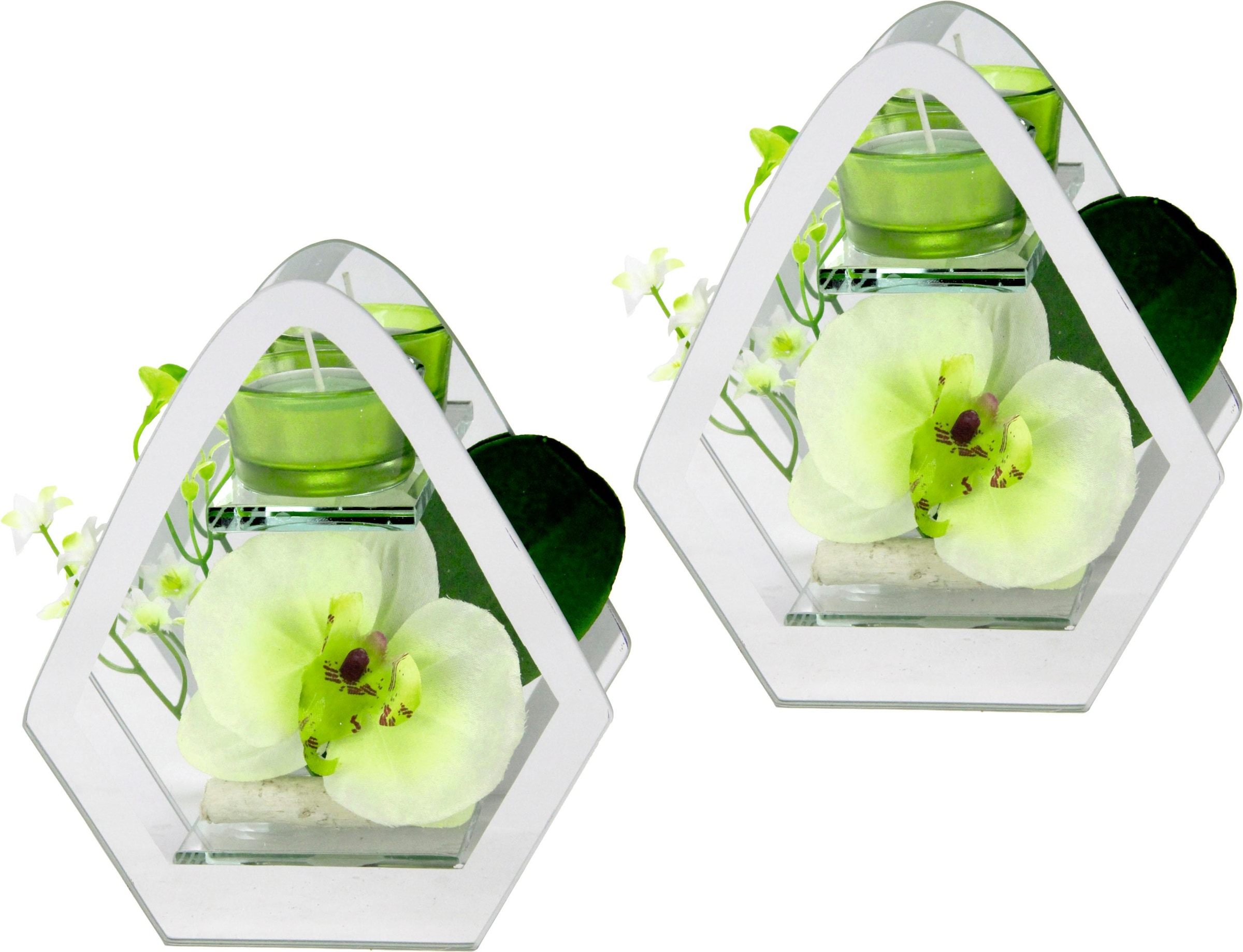 I.GE.A. Kunstpflanze »Orchidee im Glas Jahren mit kaufen mit online 3 | Garantie Teelicht« XXL