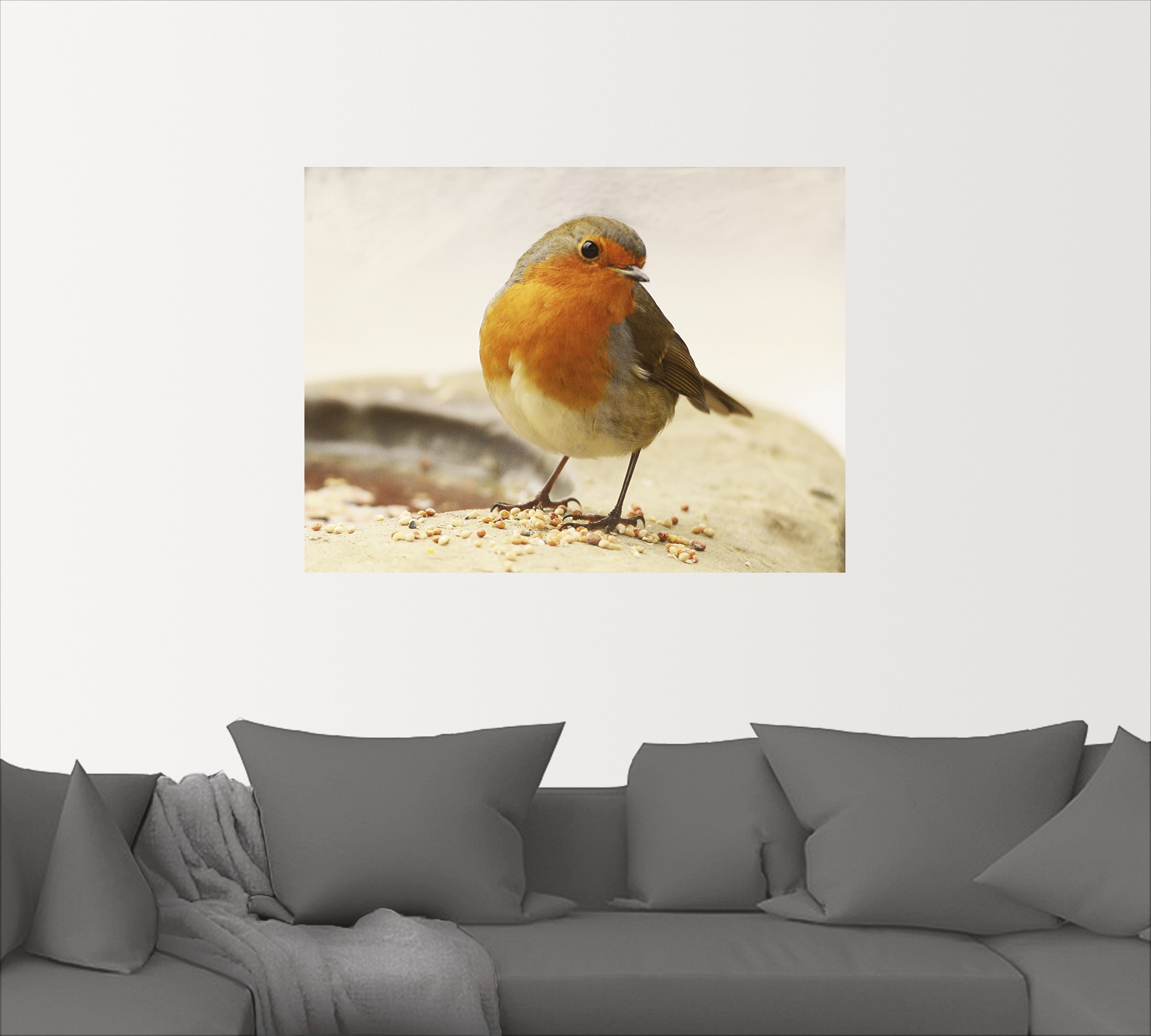 Artland Wandbild »Rotkehlchen«, Vögel, (1 St.), als Leinwandbild,  Wandaufkleber in verschied. Größen auf Rechnung kaufen