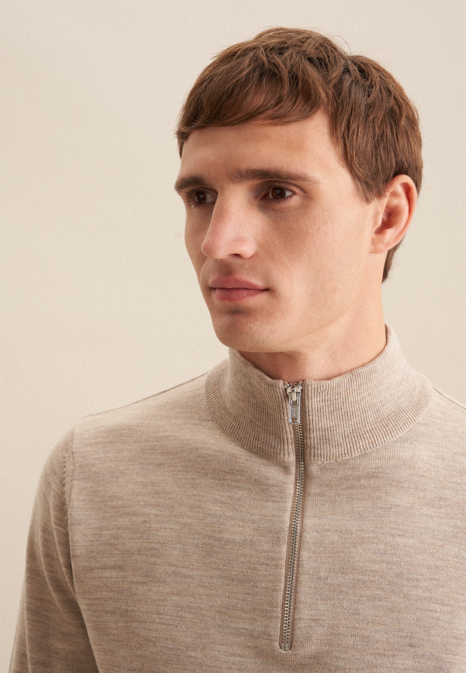 seidensticker Stehkragenpullover »Schwarze Rose« Quarter Zip Uni