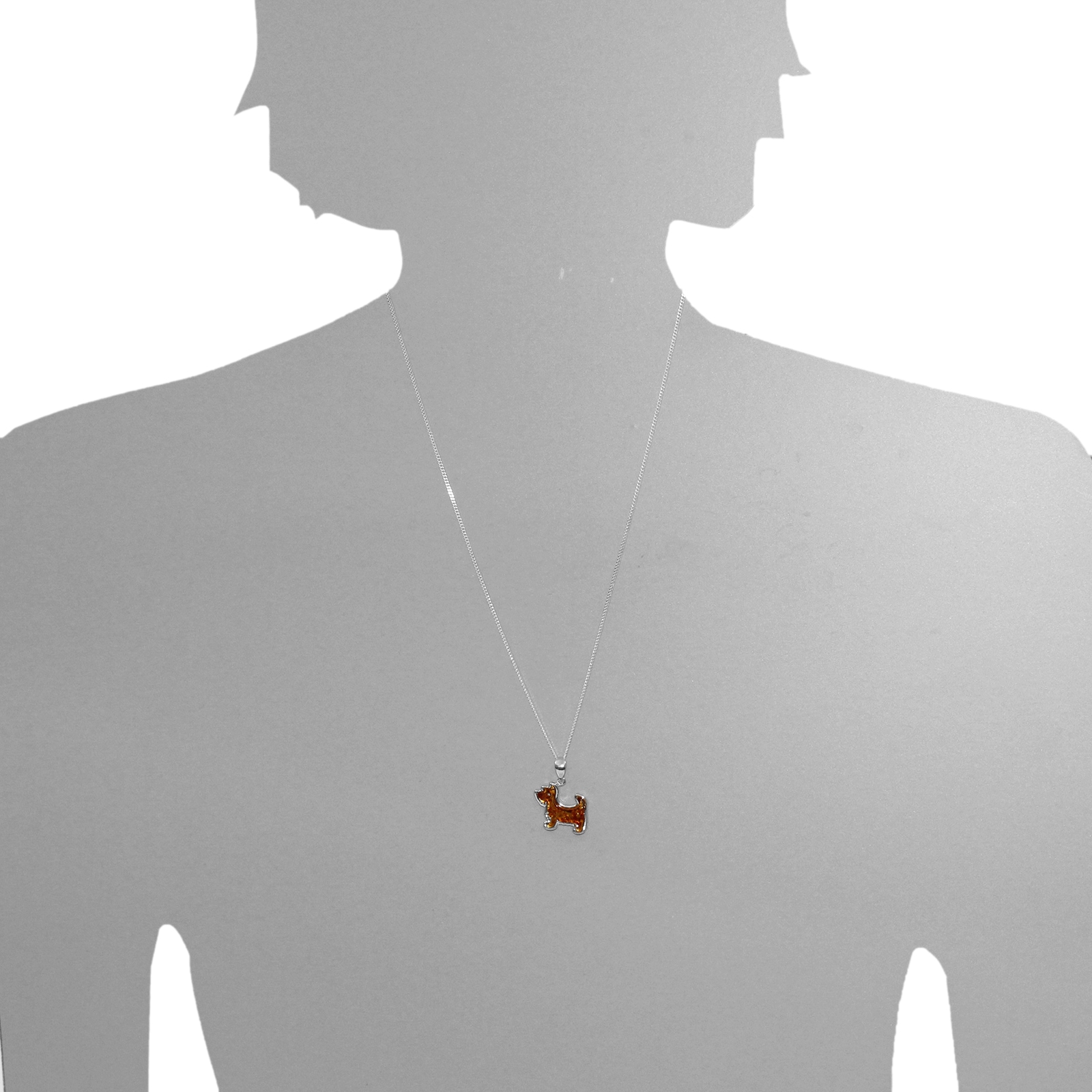 OSTSEE-SCHMUCK Kette mit Anhänger »- Hund - Silber 925/000 - Bernstein«