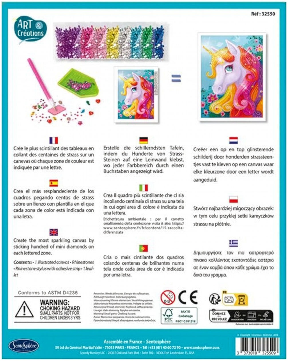 SentoSphere Kreativset »Strasssteinbild Einhorn«