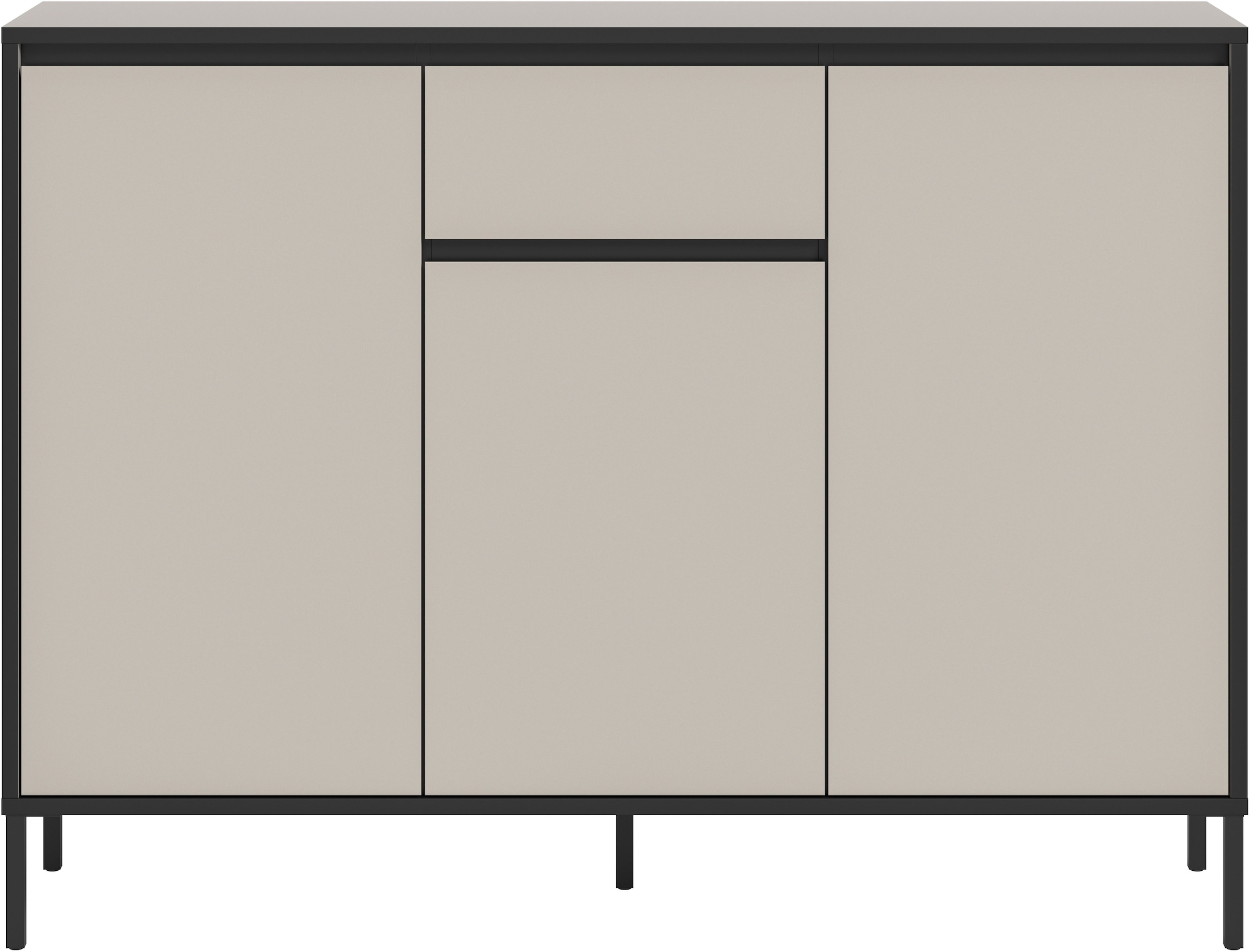 Home affaire Sideboard »NORT, Höhe: 101cm, mit Metall Stabfuß, 3 Türen, 1 Schubkasten« Anrichte, Kommode, Schrank, Board, Higboard