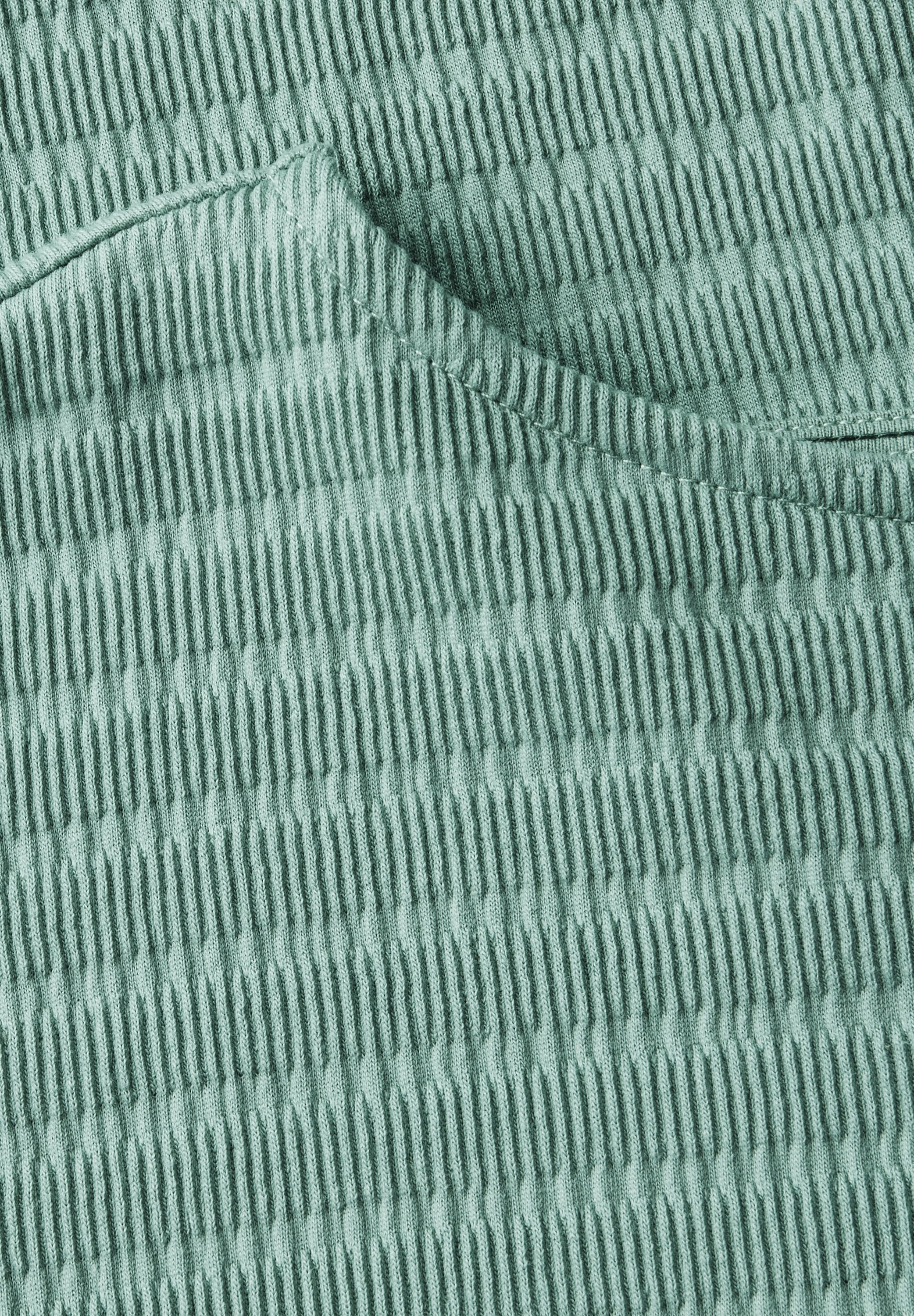 Cecil T-Shirt, in Smok-Optik und mit Knoten-Detail