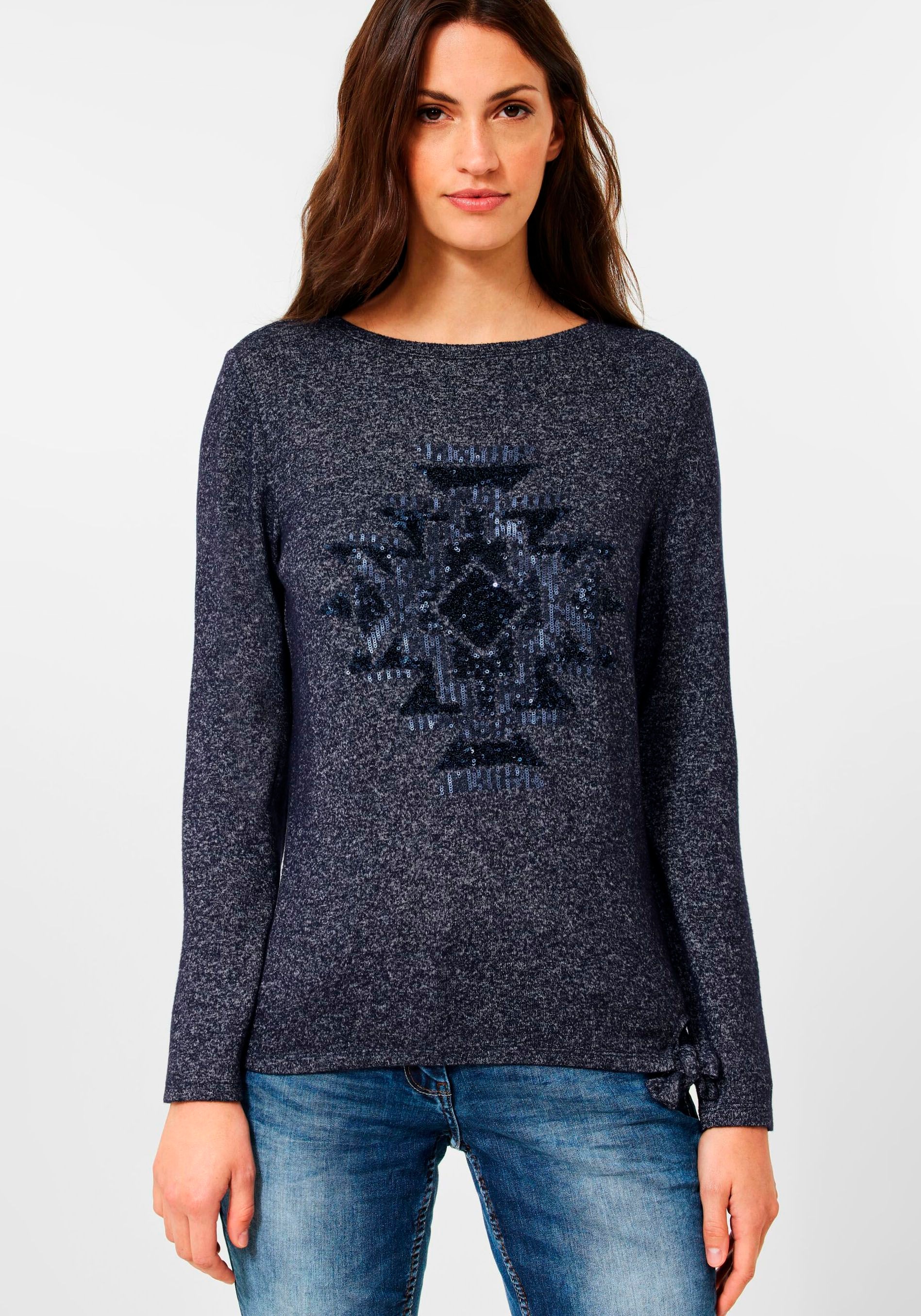 Cecil Langarmshirt, mit Pailetten besetztem Ikat-Print kaufen