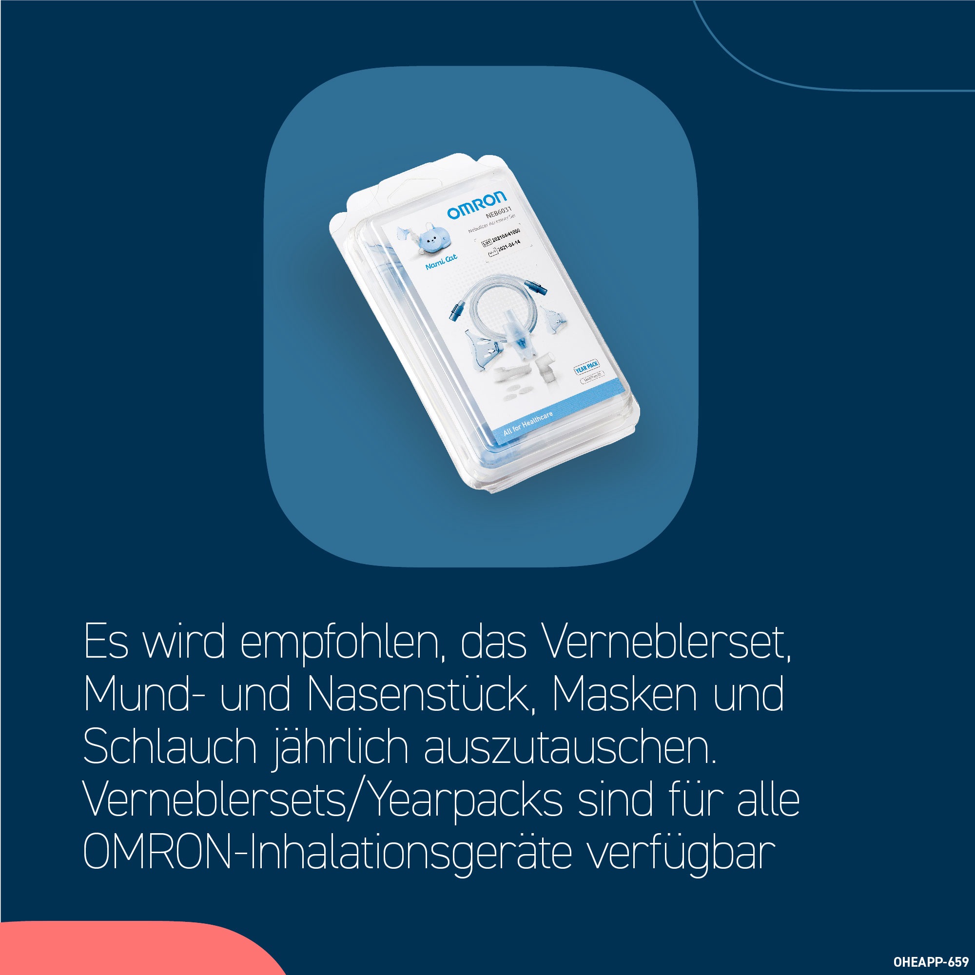 Omron Inhalationsgerät »NE-C303K-EO Nami Cat«, kinderfreundliches Inhalationsgerät