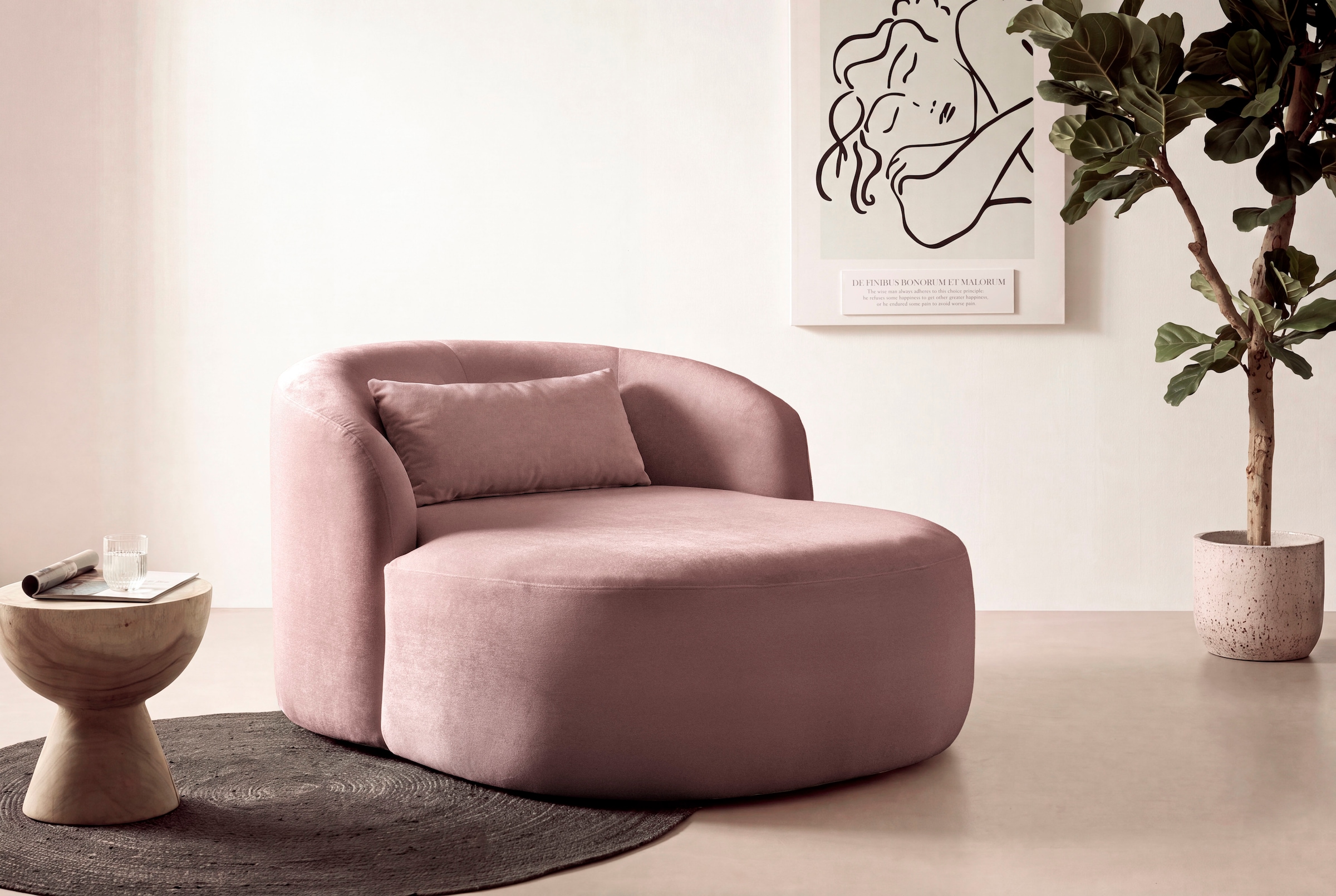 LeGer Home by Lena Gercke XXL-Sessel »Yllara, moderner Lesesessel, Loveseat mit großzügiger Sitzfläche« mit geschwungener Rückenlehne in Samt oder Struktur