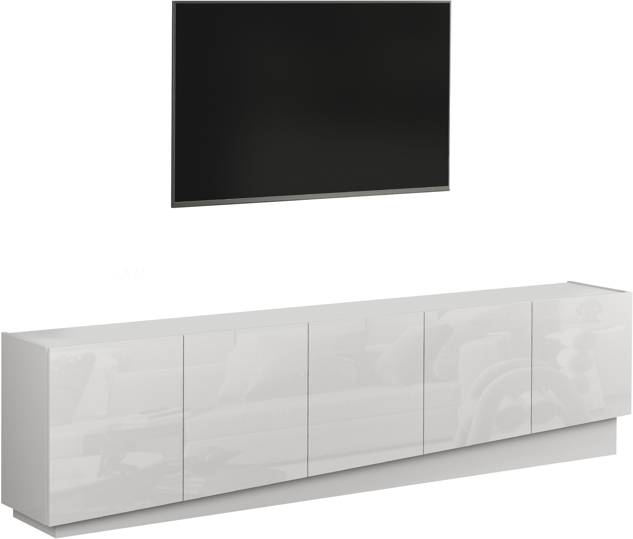 INOSIGN Lowboard »VELA, Höhe 60 cm, Breite 225 cm,Design mit schrägen Türen« 1 Stk. tlg. Made in Italy, Maße-B/T/H: 225x35x60, Lowboard, TV-Board, TV-Kommode