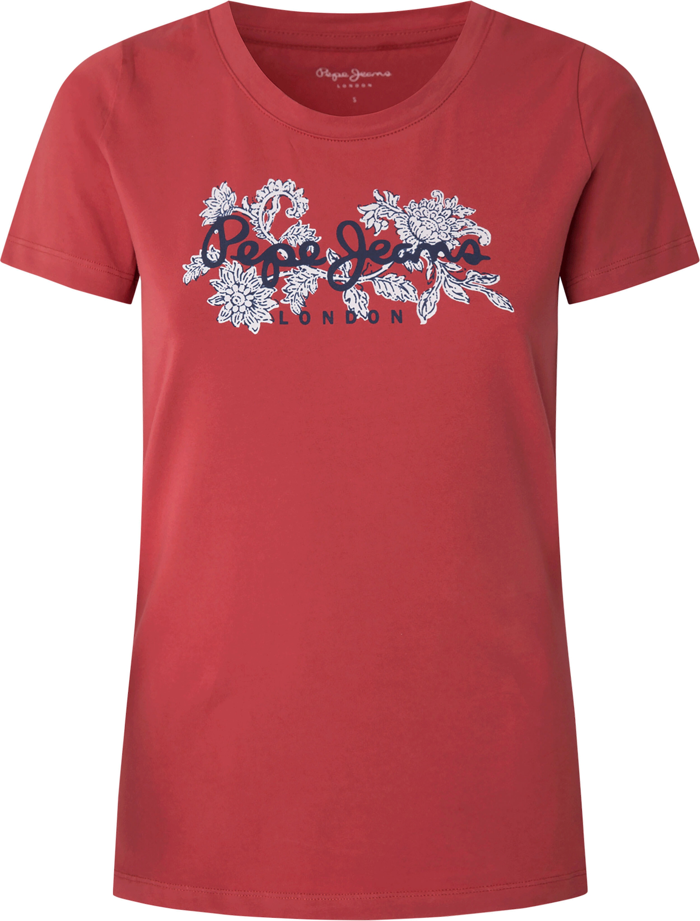 Pepe Jeans Rundhalsshirt »NEREA«, mit floralem Logo-Print und Stretch