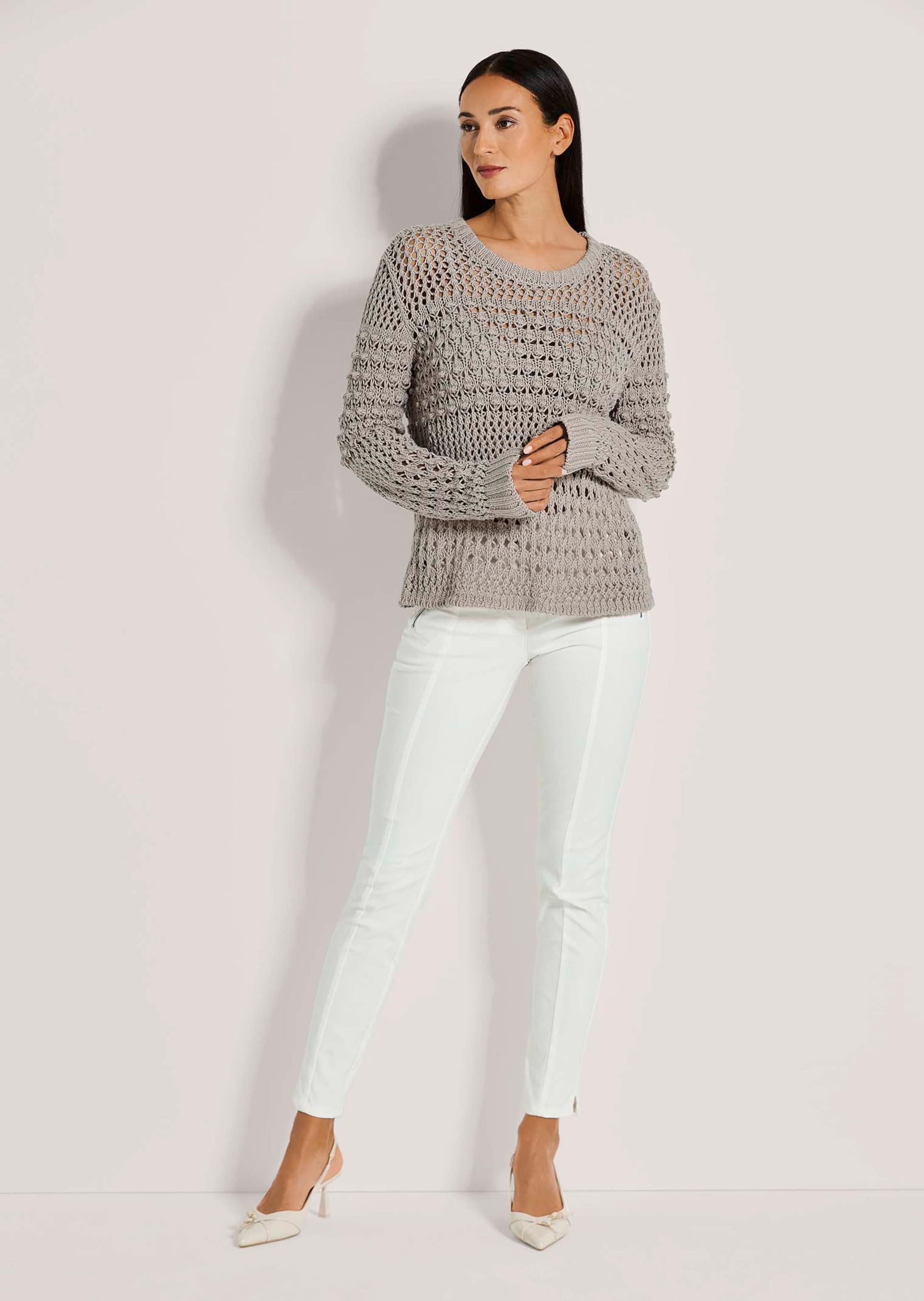 MADELEINE Longpullover »Pullover Pullover mit Ajour-Muster«