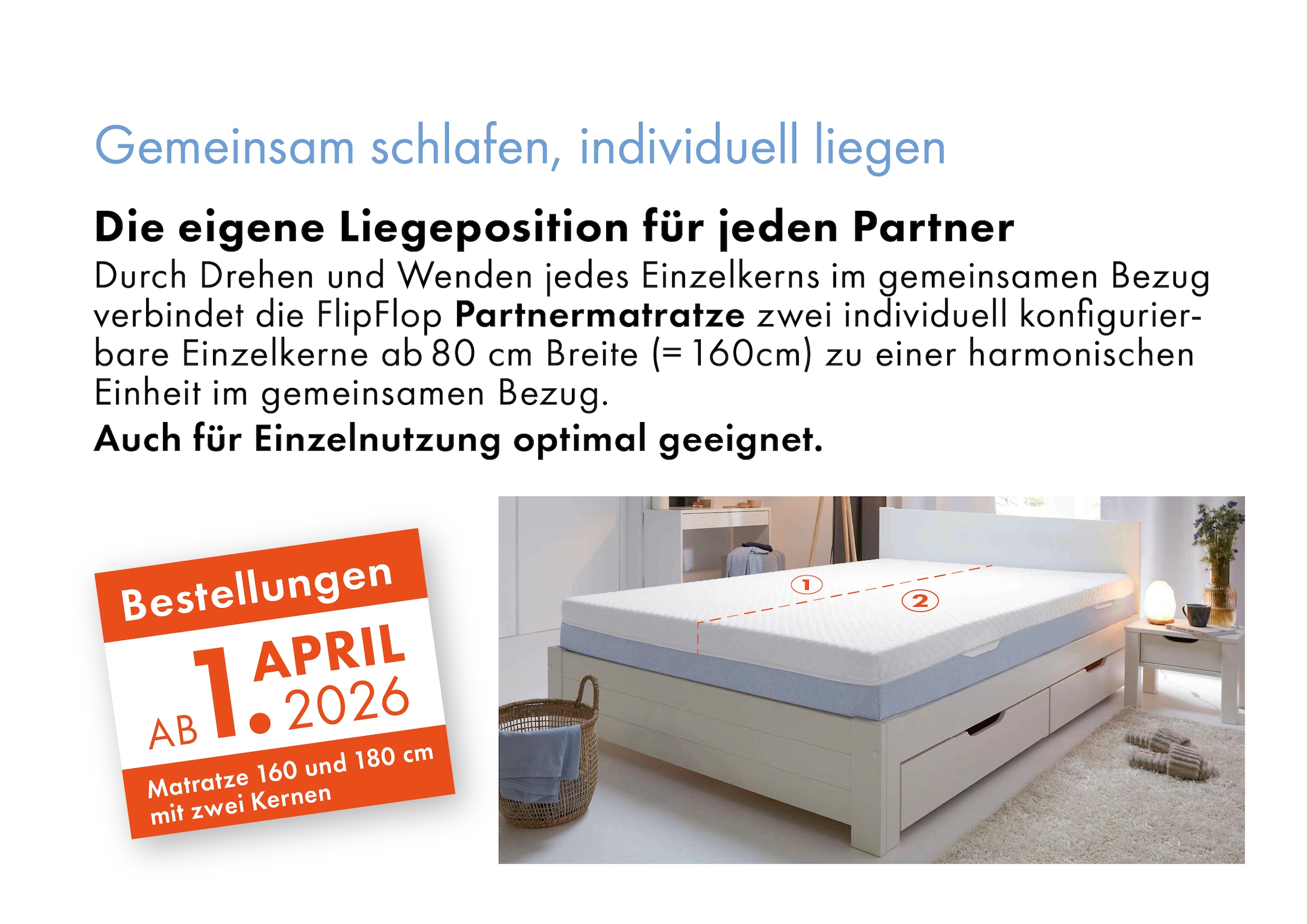 OTTO home Hybridschaum-Matratze »Flipper, 90x200 cm, 140x200 cm & mehr, langlebige Qualität (RG 39)« 19 cm hoch Raumgewicht: 39 kg/m³ 1 Stk. tlg. besondere, ergonomische Schulterzone, H2+3/H3+4/H4+H5, Wendematratze