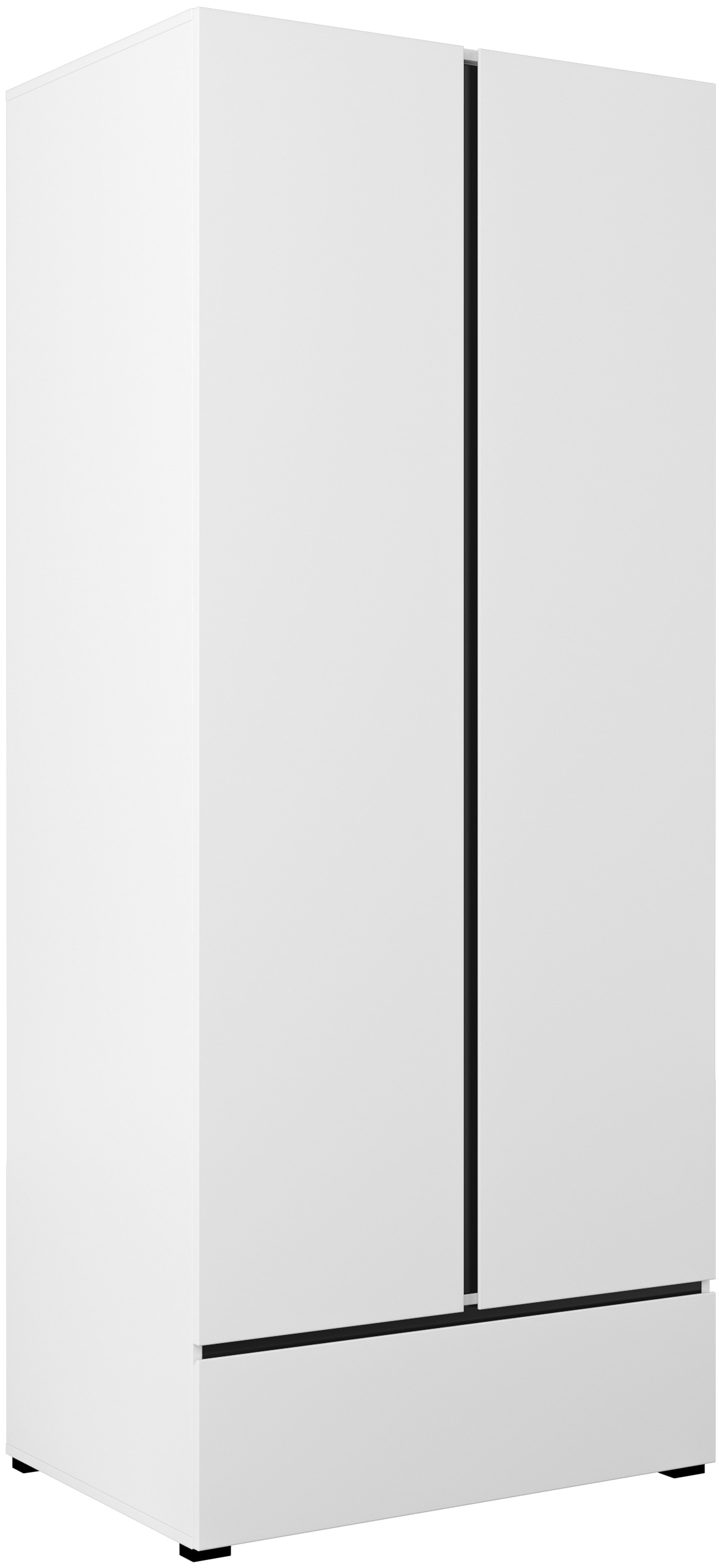 INOSIGN Drehtürenschrank »Cross, moderner griffloser Kleiderschrank«, Wäscheschrank mit Schublade, Garderobe, Türen