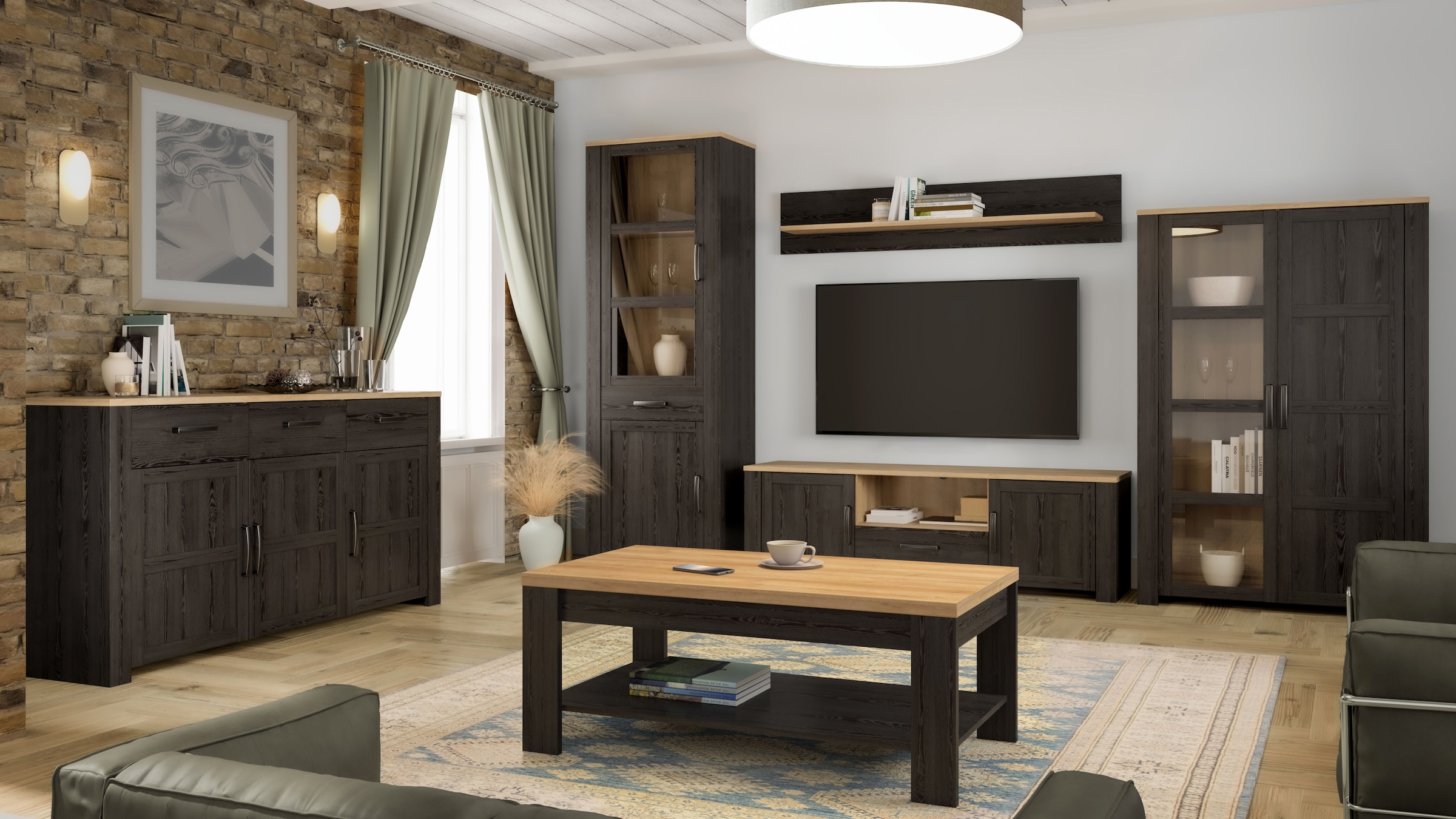 FORTE TV-Board »Bohol TV-Schrank, Stauraum, 2 farbiges Dekor, landhaus« B/H/T 166,1/51,8/42cm, 2 Türen, 1 SK