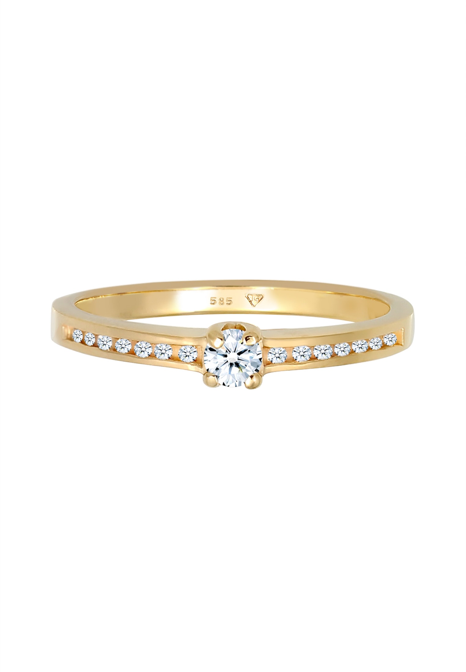 Elli DIAMONDS Verlobungsring »Ring Diamant Weiß Brillantschliff (0.18 ct) 585 Gelbgold«