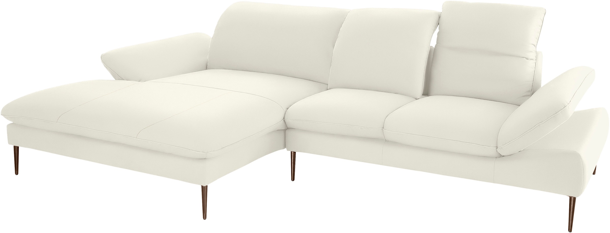 W.SCHILLIG Ecksofa »enjoy&MORE, Designsofa, bequem, zeitlos und elegant, L-Form«, Sitztiefenverstellung, Füße bronze pulverbeschichtet, Breite 310 cm