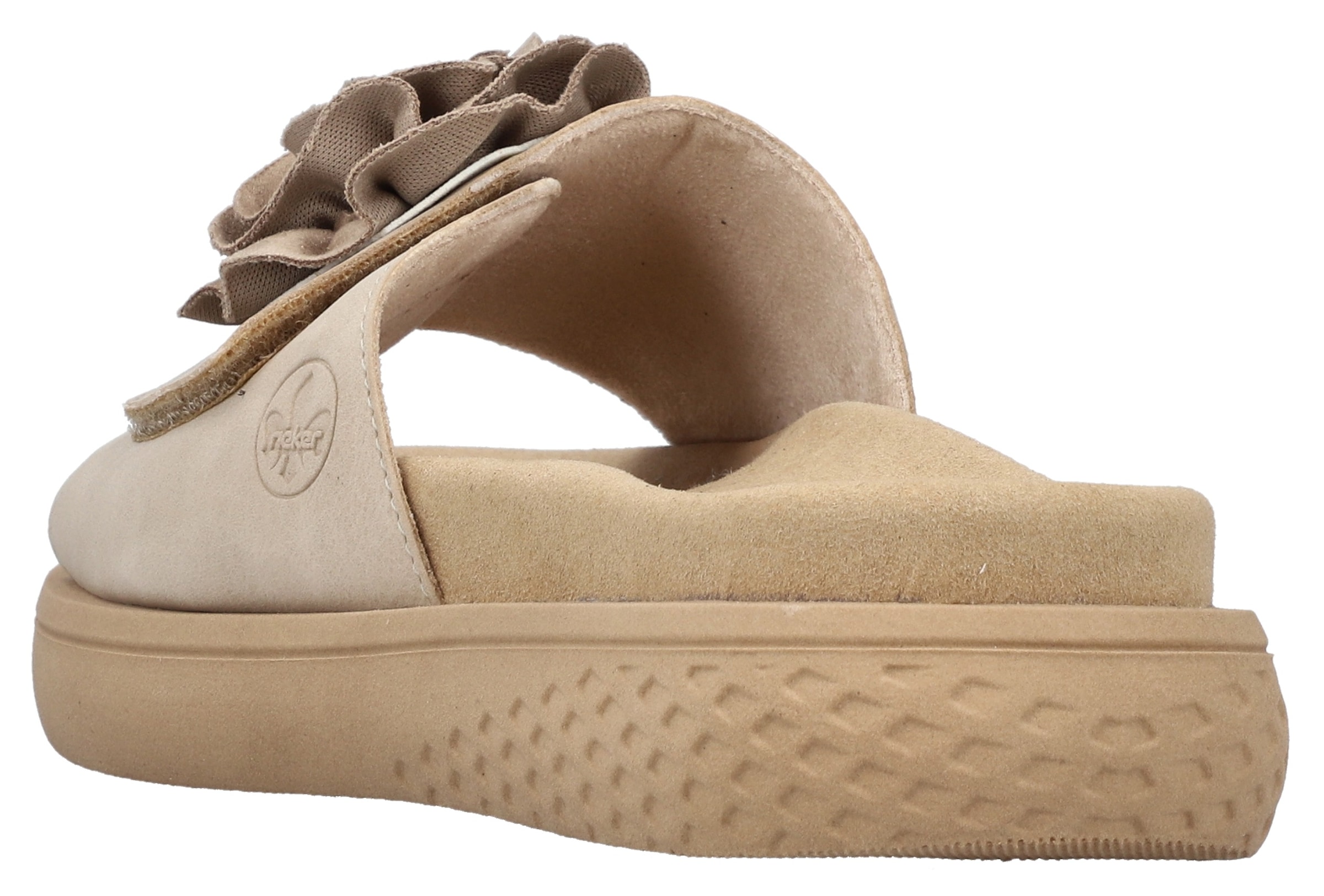 Rieker Pantolette, Sommerschuh, Hausschuh, Strandschuh mit bequemem Fußbett