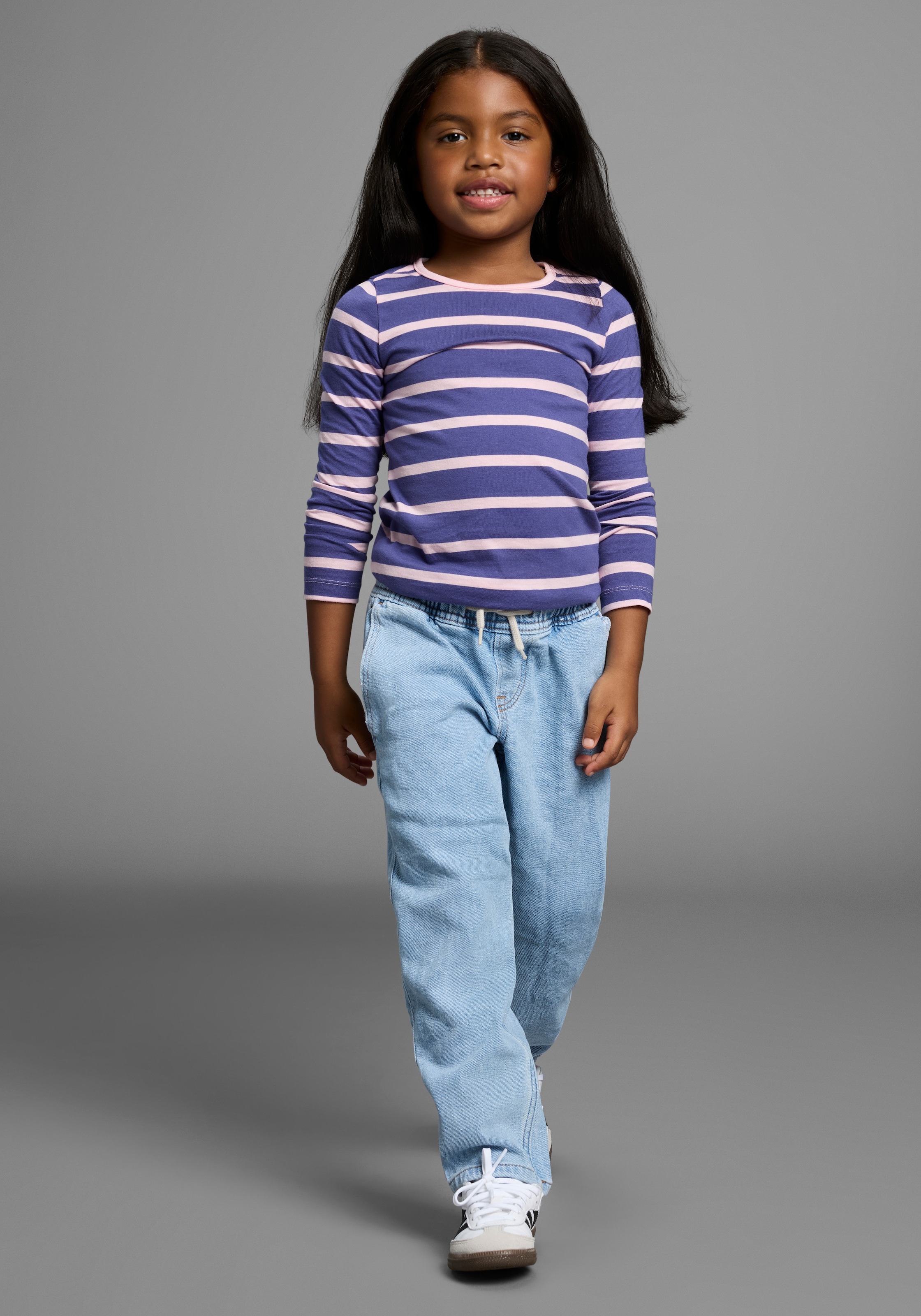 KIDSWORLD Langarmshirt »für kleine Mädchen«, (2 tlg., 2er-Pack), Langarm, lässige Passform