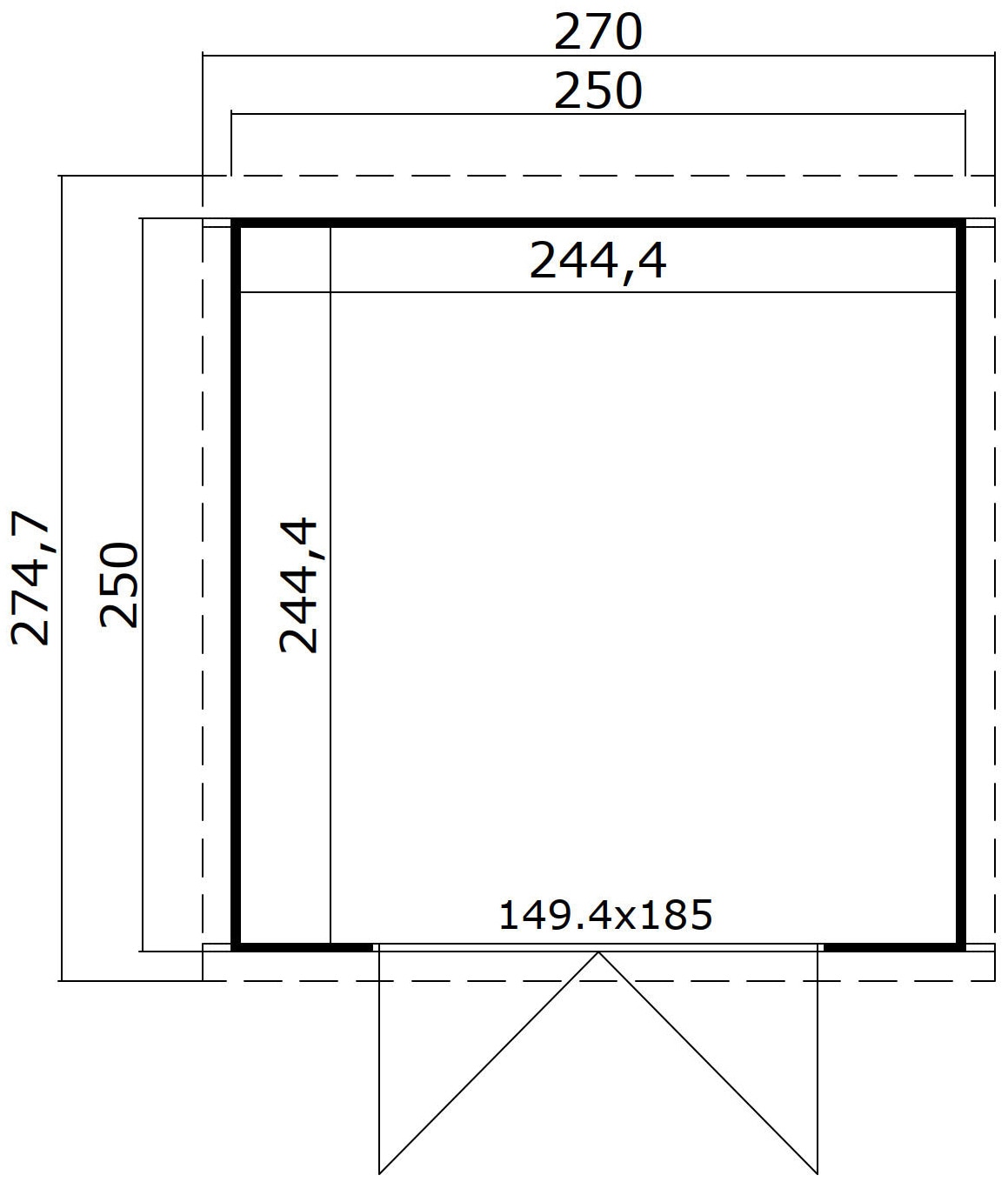 LASITA MAJA Gartenhaus »Zambezi 4«, Blochbohlenhaus 28mm, Fundamentmass 2500x2500, Schwedenrot
